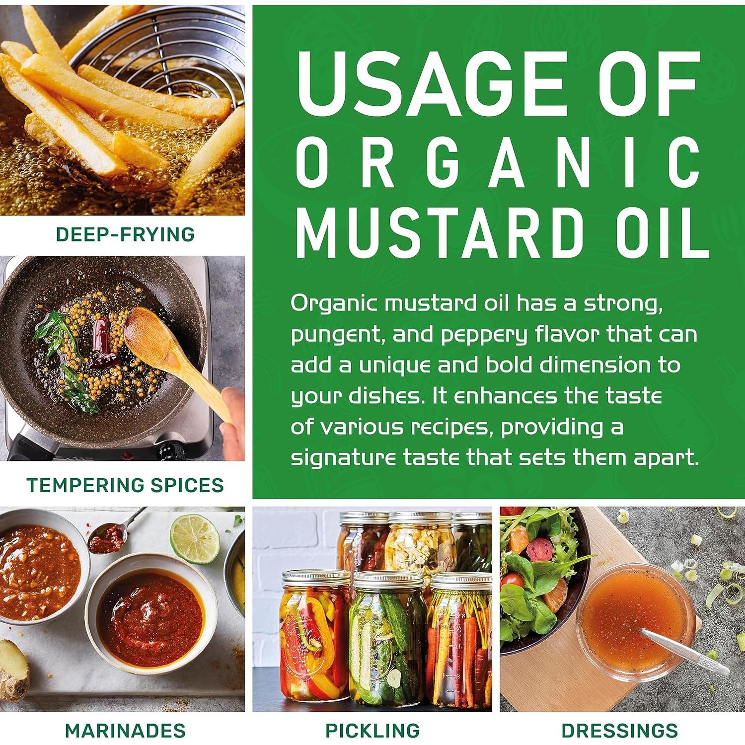 Aceite de Mostaza Orgánico Jiva Organics 1 Litro Puro