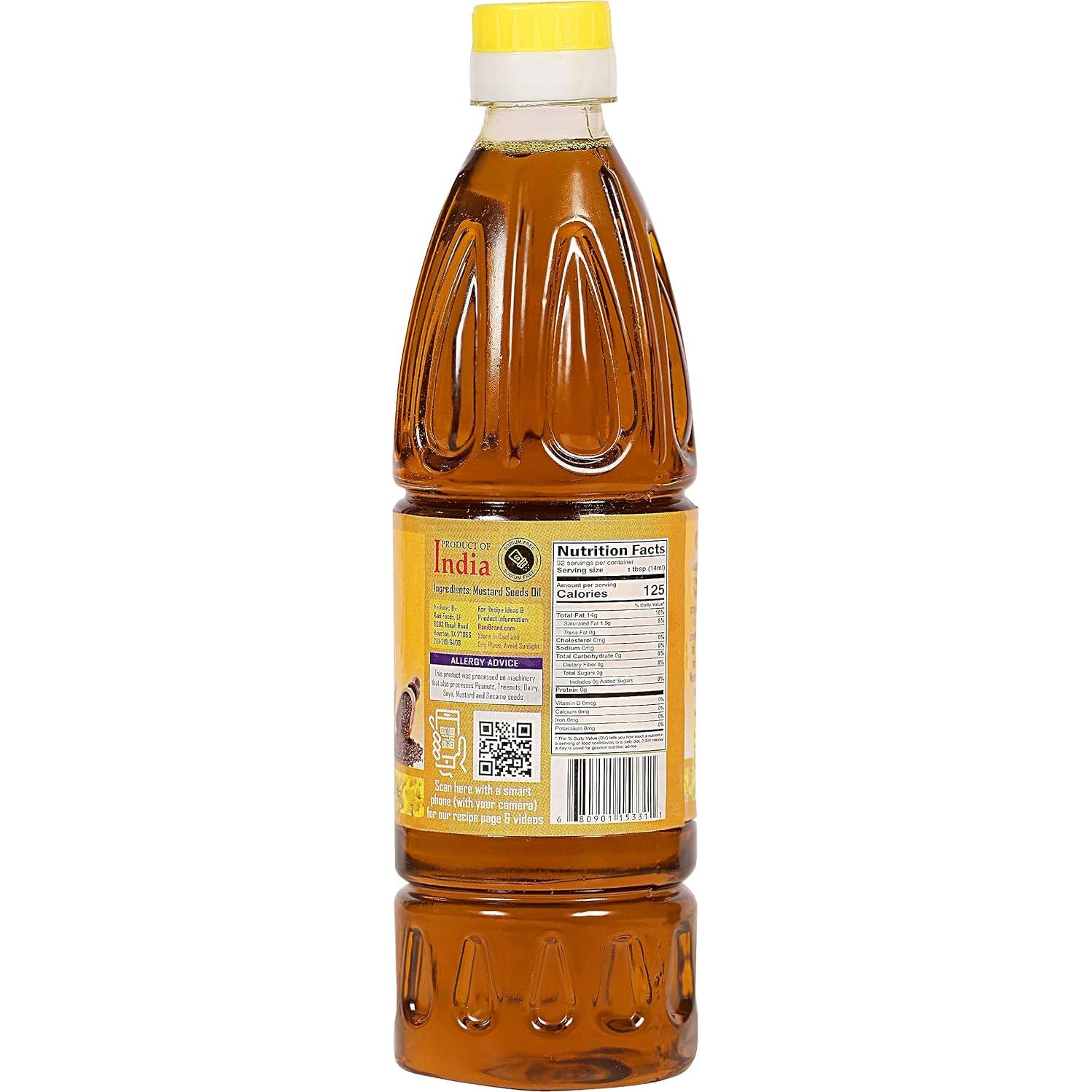Aceite de Mostaza Rani 500ml 100% Natural Vegano Kosher