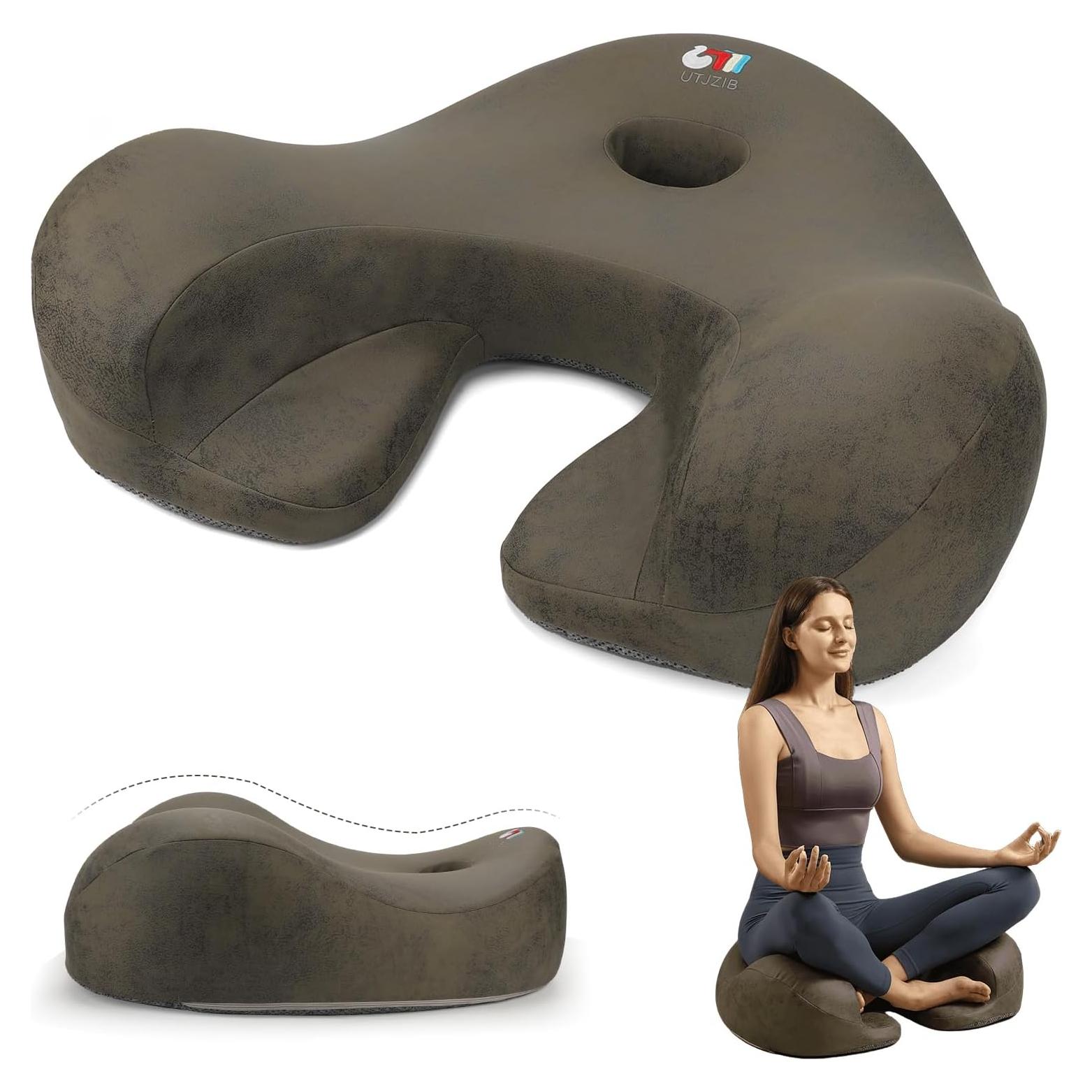 Cojín de Meditación Ergonómico UTJZIB - Espuma de Memoria Verde