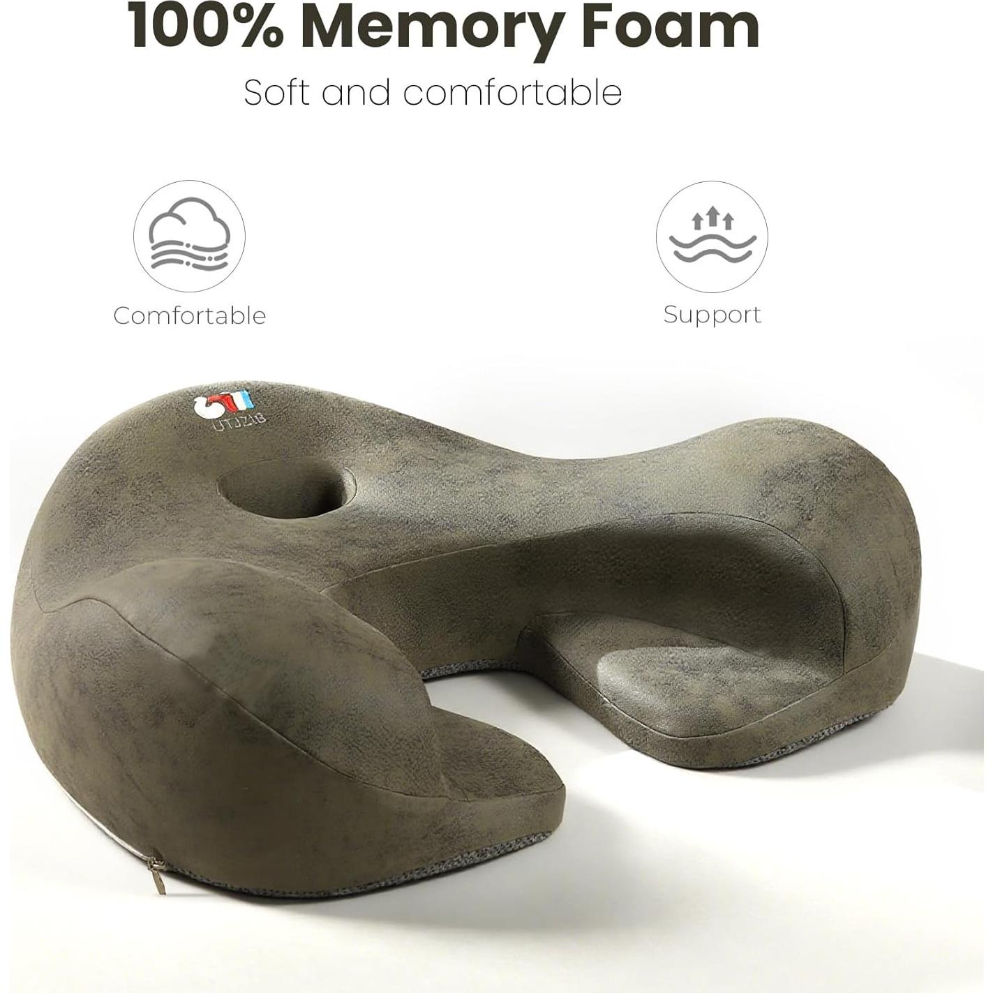 Cojín de Meditación Ergonómico UTJZIB - Espuma de Memoria Verde