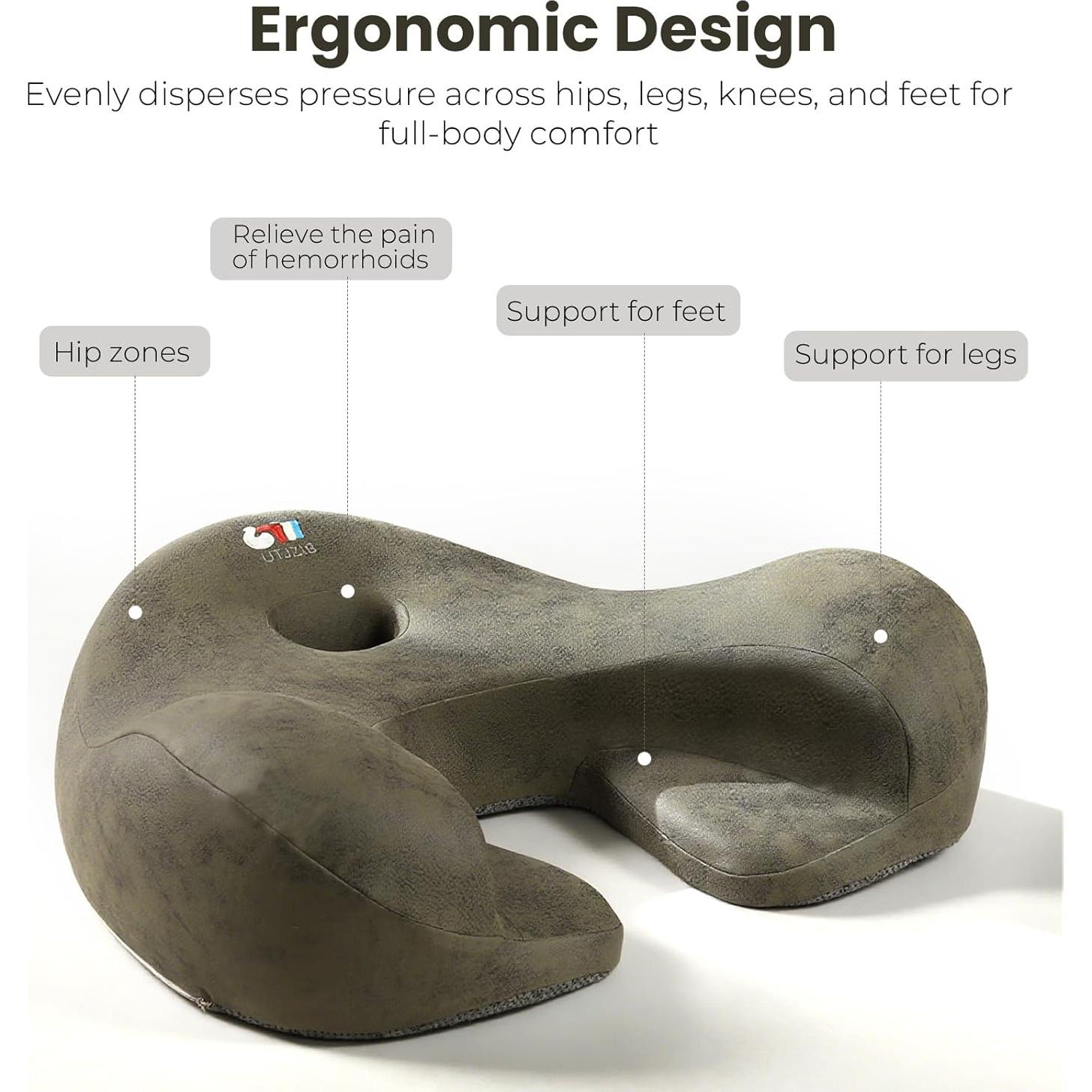 Cojín de Meditación Ergonómico UTJZIB - Espuma de Memoria Verde