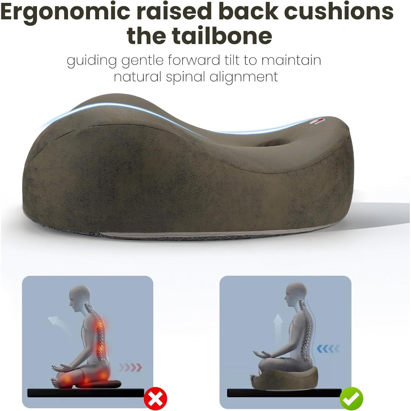 Cojín de Meditación Ergonómico UTJZIB - Espuma de Memoria Verde