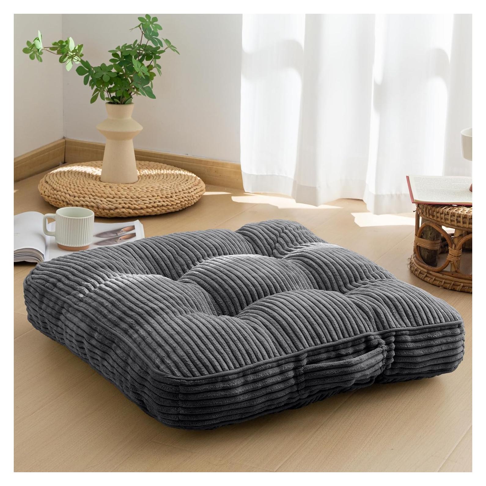 Cojín de Suelo HIGOGOGO Lavable 55.88x55.88 cm Gris