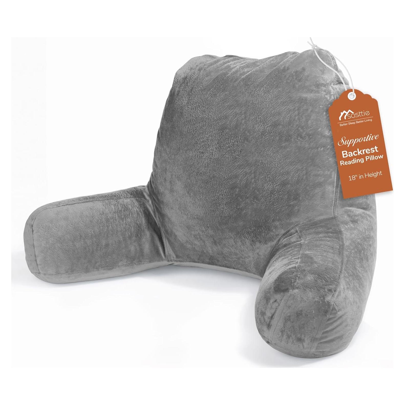 Almohada de Lectura Sasttie Terciopelo Gris Oscuro 45.72 cm