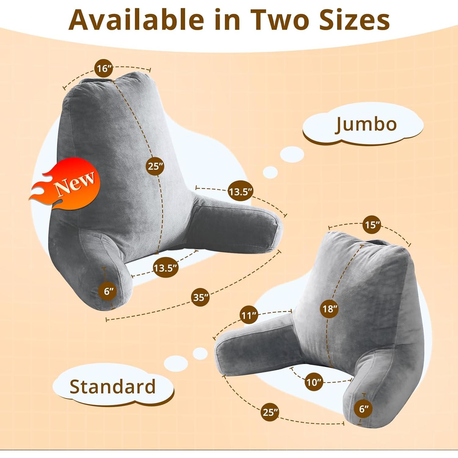 Almohada de Lectura Sasttie Terciopelo Gris Oscuro 45.72 cm