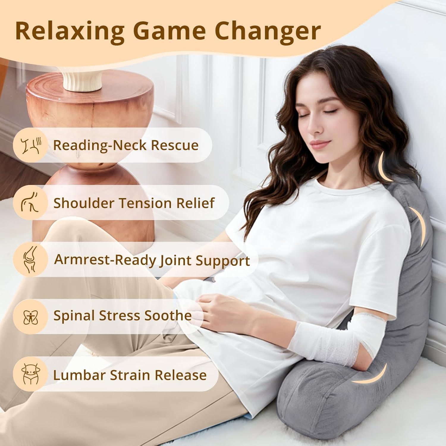 Almohada de Lectura Sasttie Terciopelo Gris Oscuro 45.72 cm