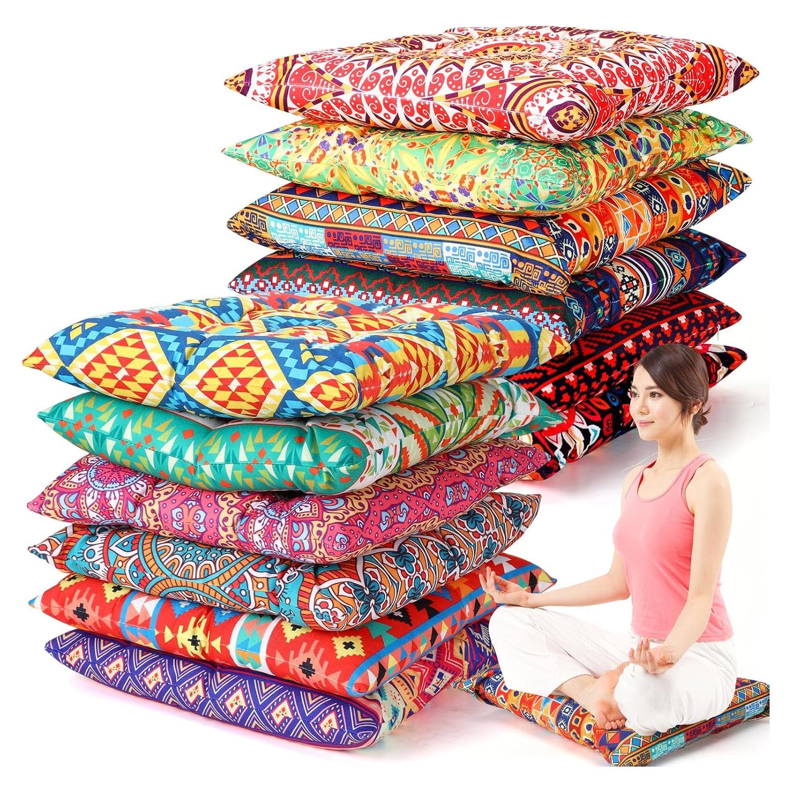 Cojines de Suelo Bohemios Nuogo 12 Pcs 38x38 cm Lavables