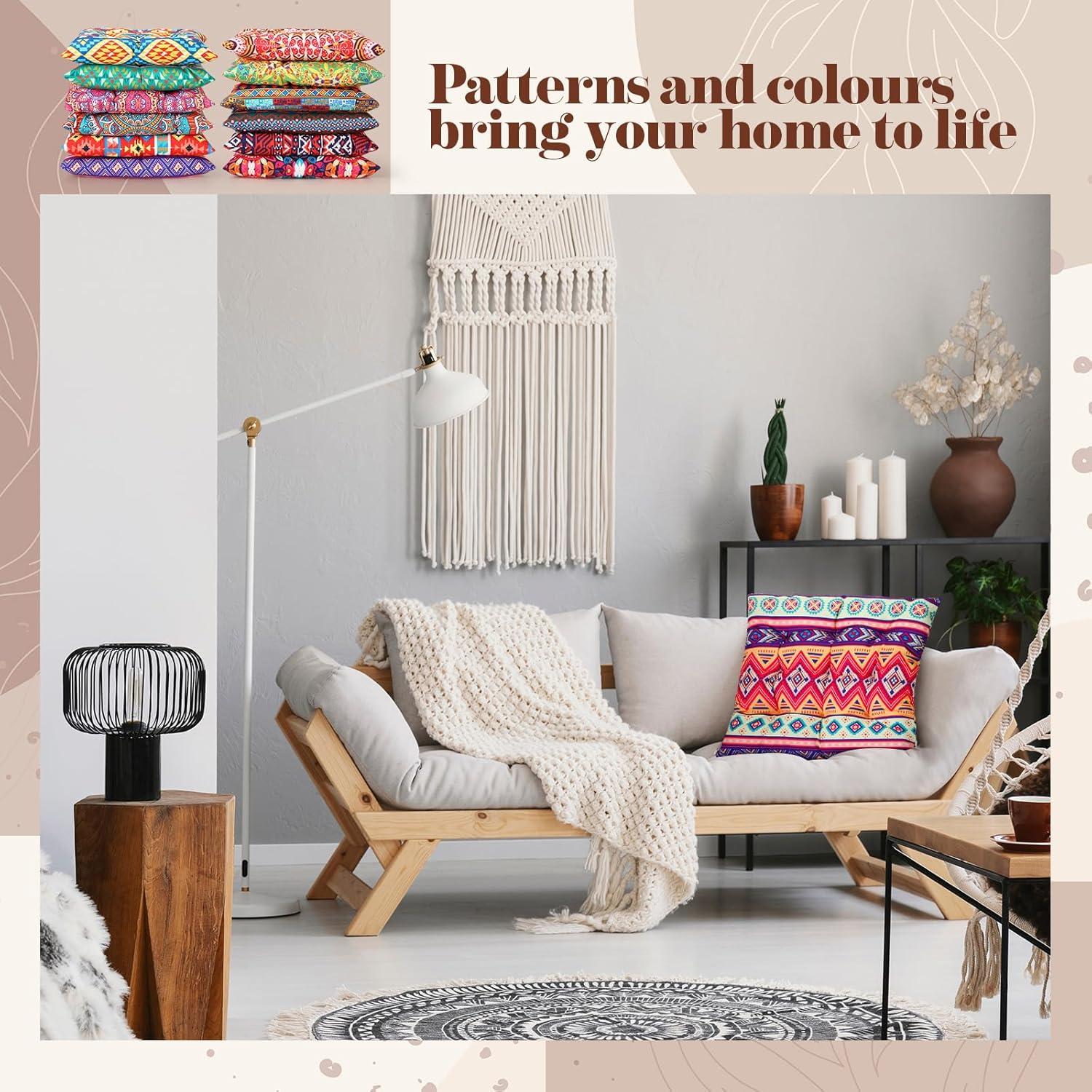 Cojines de Suelo Bohemios Nuogo 12 Pcs 38x38 cm Lavables