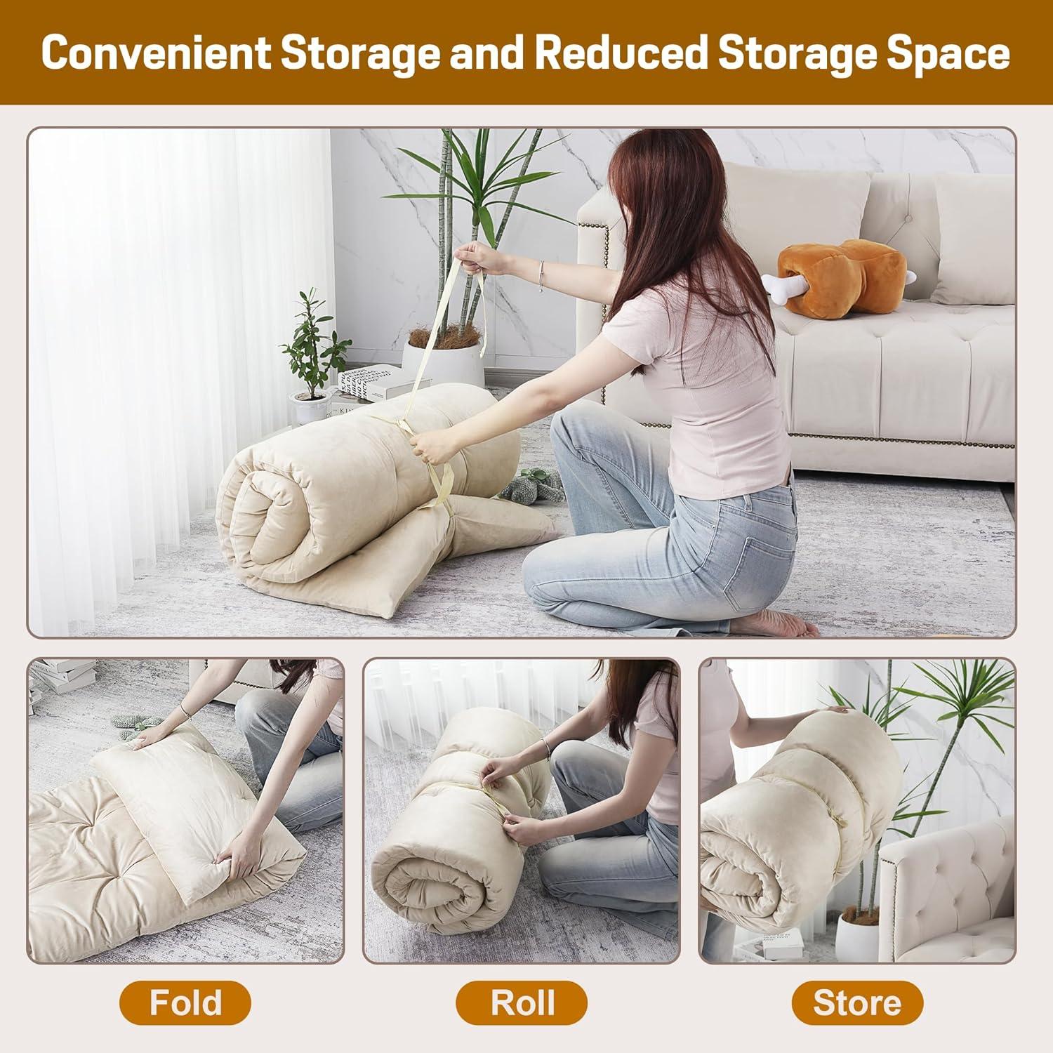 Cojín de Suelo Plegable BALAPET 188x69x7.6 cm Beige