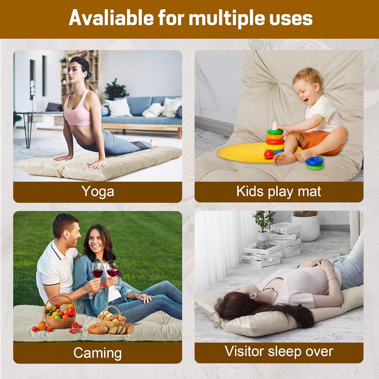 Cojín de Suelo Plegable BALAPET 188x69x7.6 cm Beige