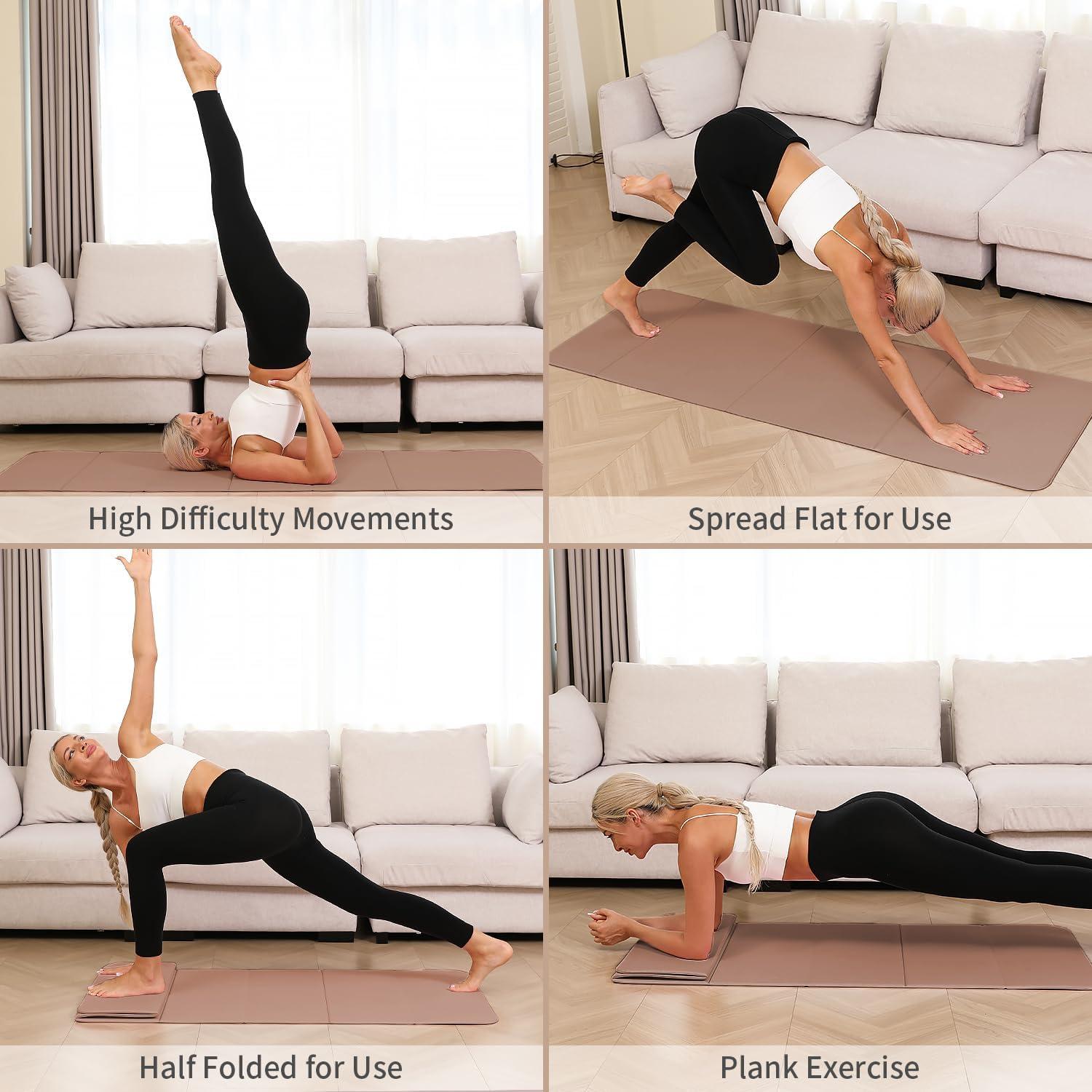 Alfombrilla de Yoga Plegable PAIDU 10mm Antideslizante 190.5x66cm