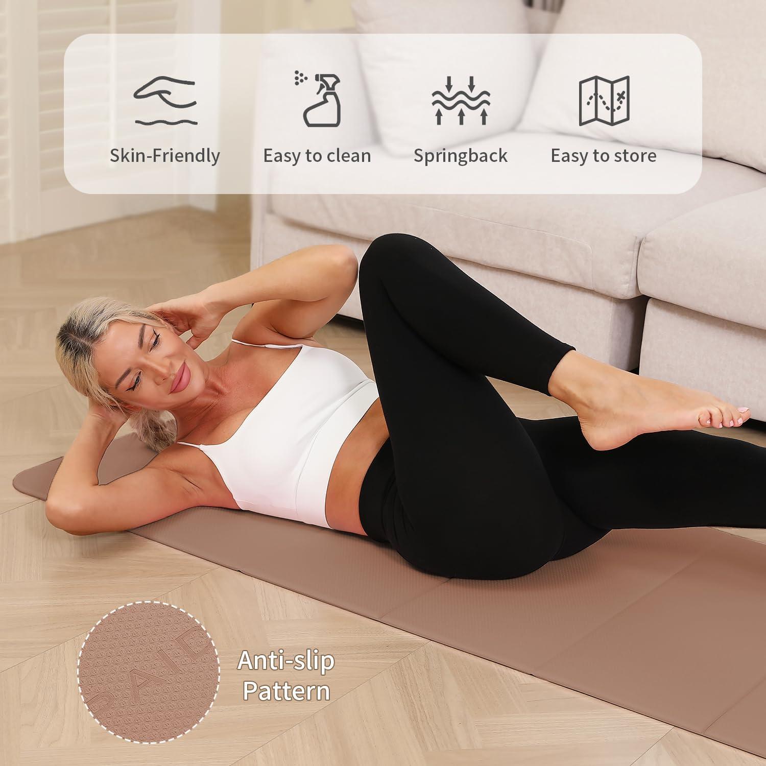 Alfombrilla de Yoga Plegable PAIDU 10mm Antideslizante 190.5x66cm