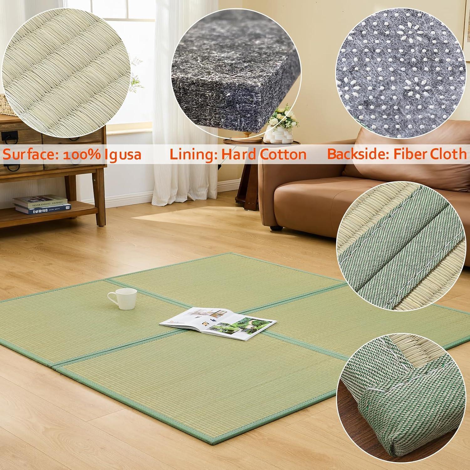 Tatami Japonés KITBRHOME 80x80 cm, 4 Piezas, Antideslizante