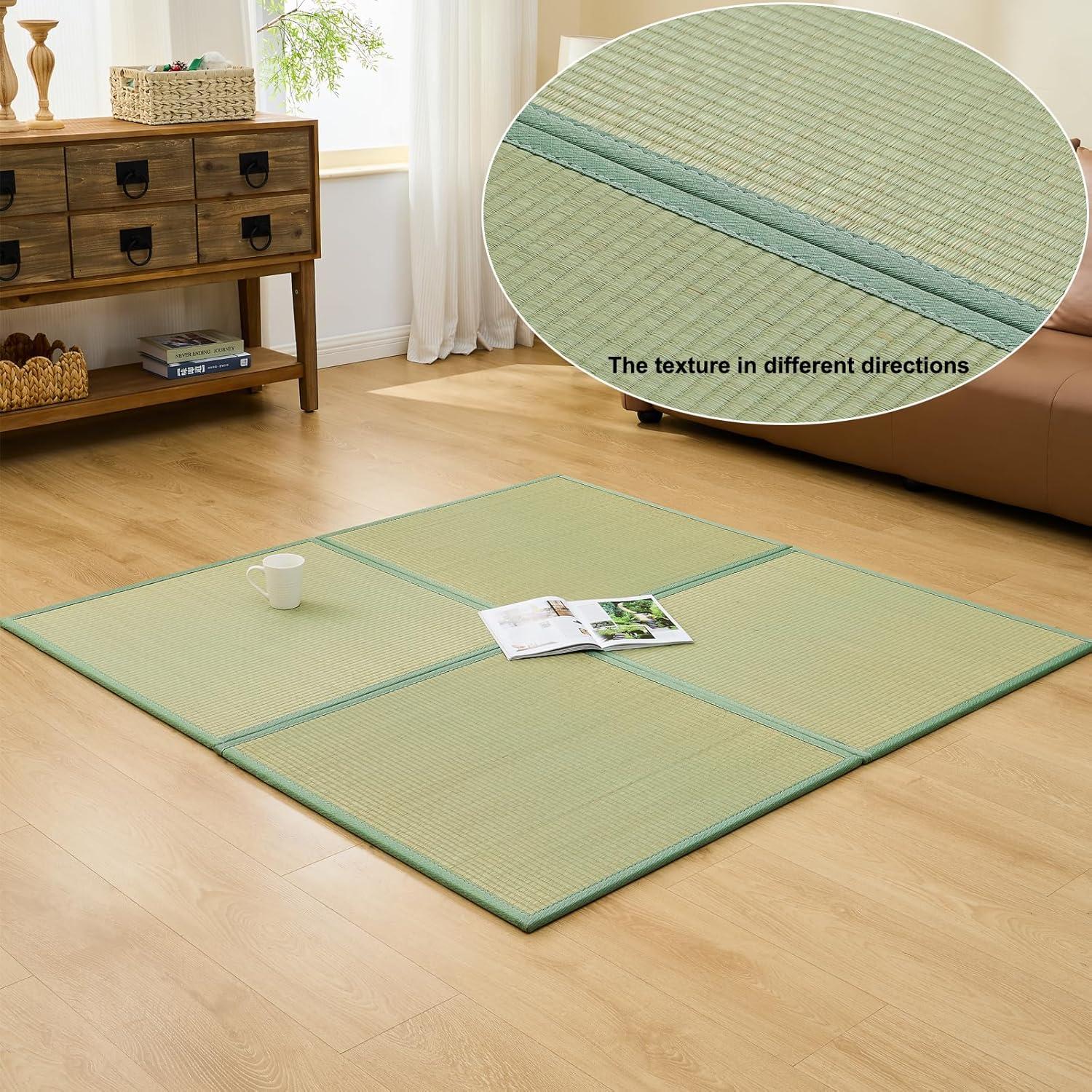 Tatami Japonés KITBRHOME 80x80 cm, 4 Piezas, Antideslizante