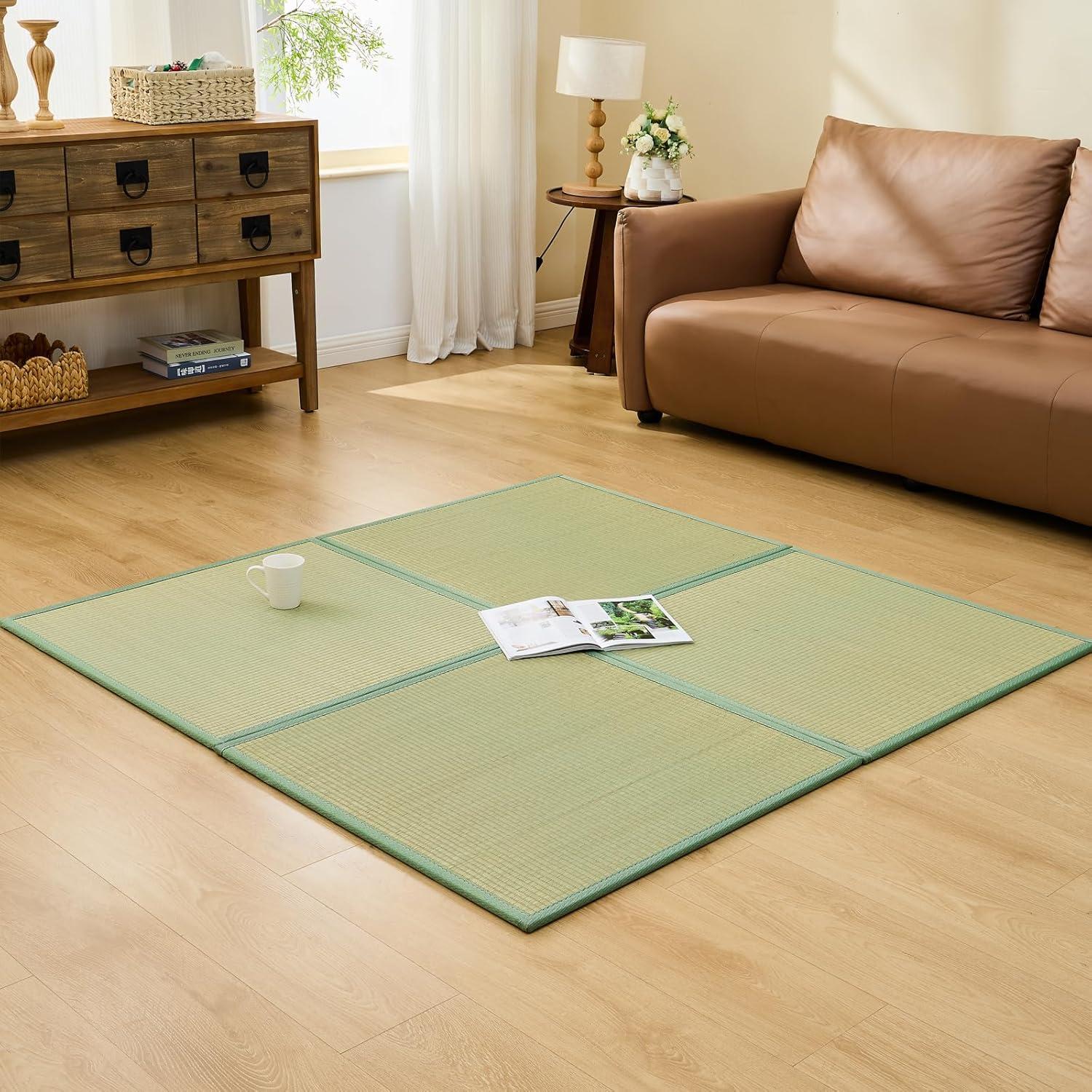 Tatami Japonés KITBRHOME 80x80 cm, 4 Piezas, Antideslizante