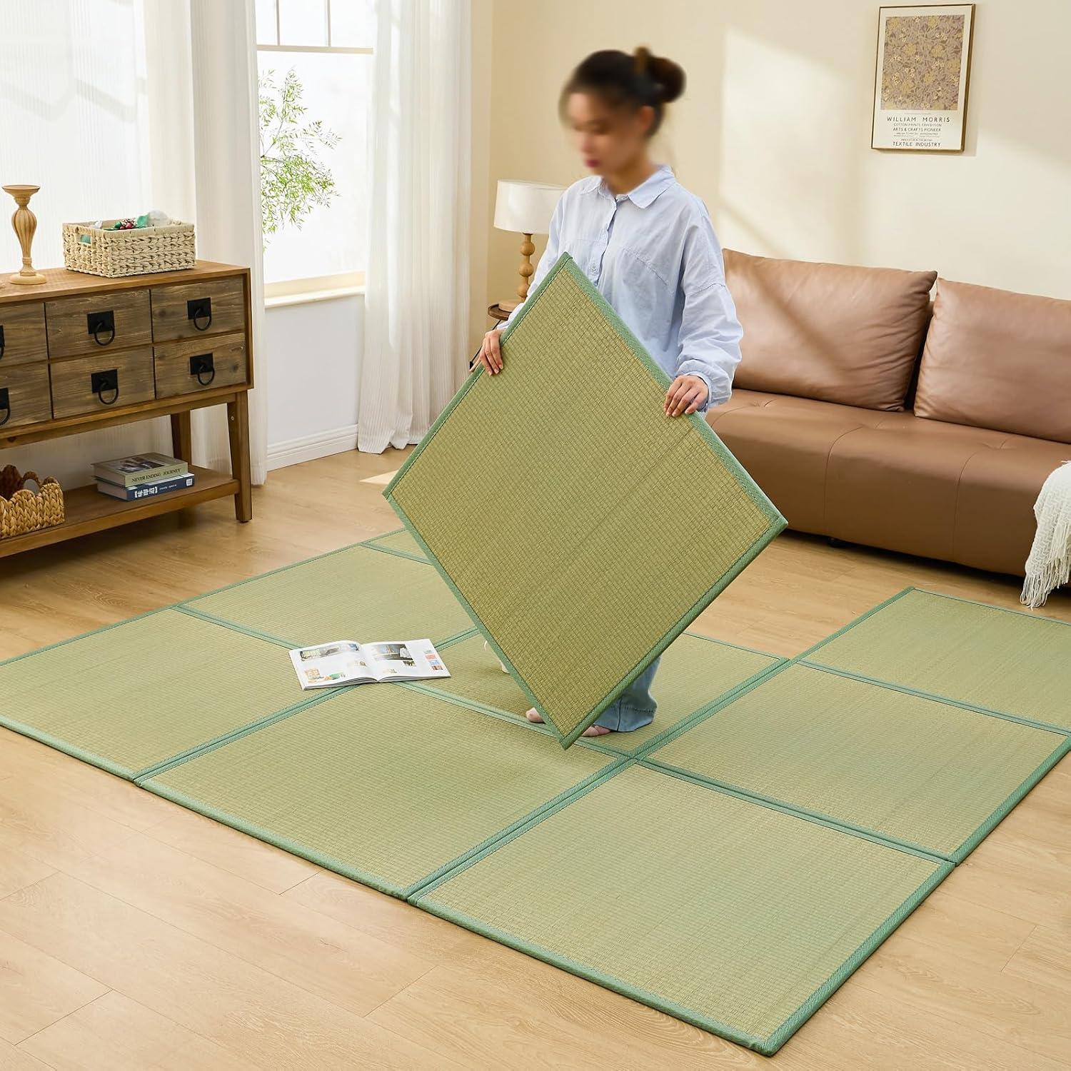 Tatami Japonés KITBRHOME 80x80 cm, 4 Piezas, Antideslizante