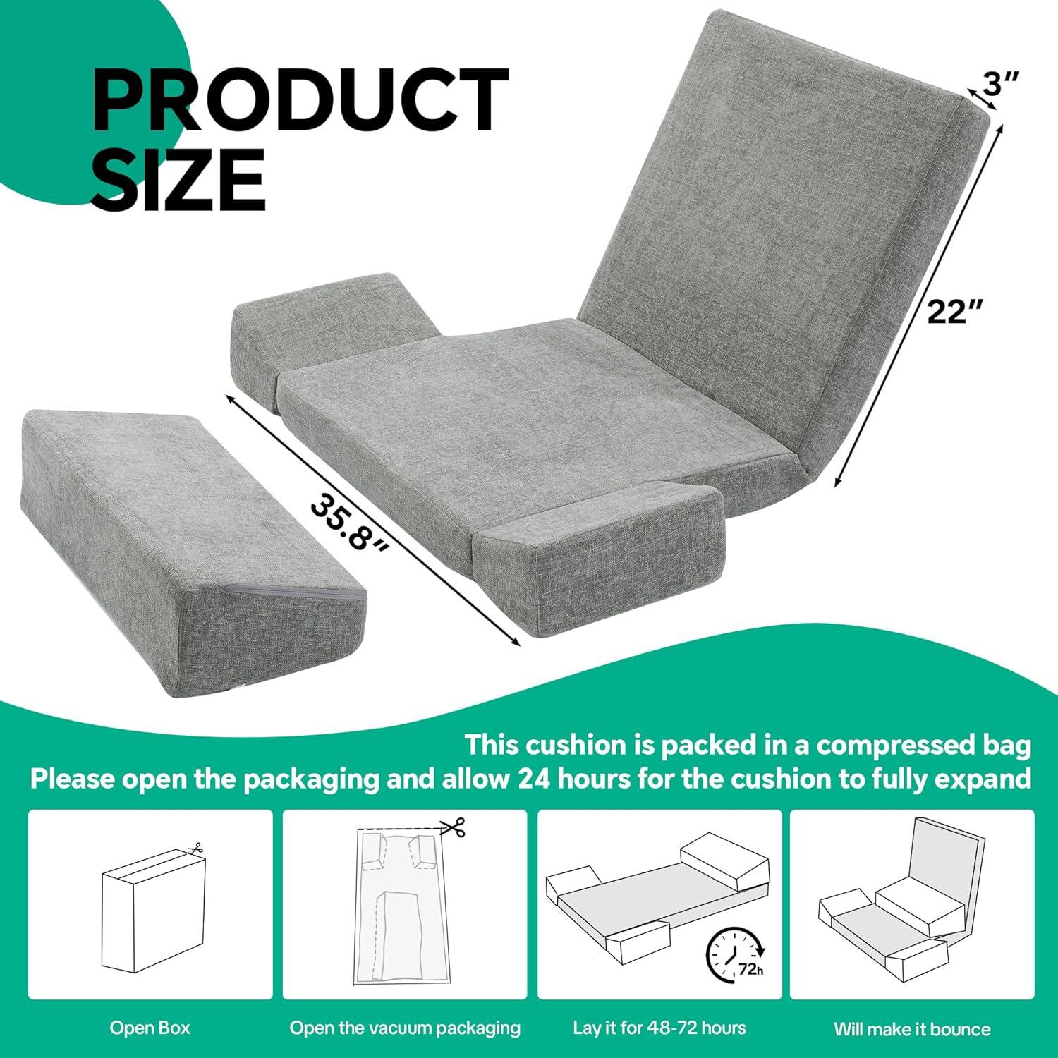 Cojín de Meditación HOMBYS 3 en 1 con Soporte Ajustable 91x56cm