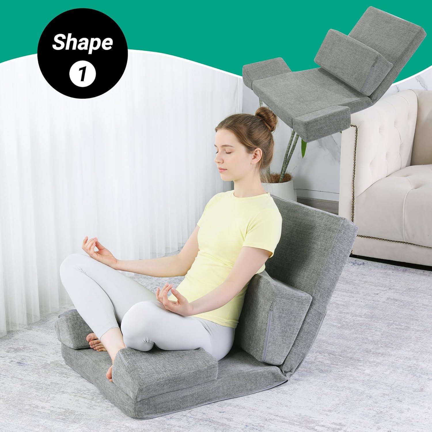 Cojín de Meditación HOMBYS 3 en 1 con Soporte Ajustable 91x56cm