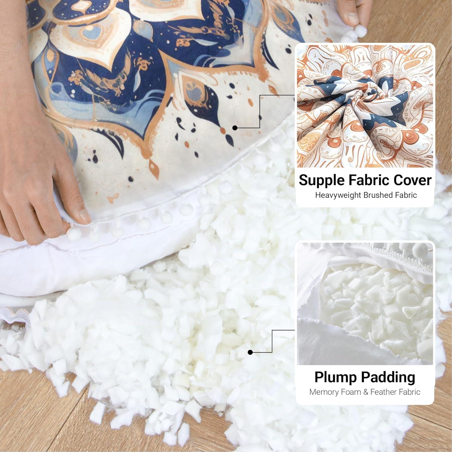 Cojín de Meditación Redondo DAWNYIELD 80cm Espuma Viscoelástica