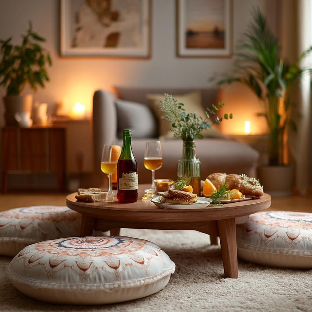 Cojín de Meditación Redondo DAWNYIELD 80cm Espuma Viscoelástica