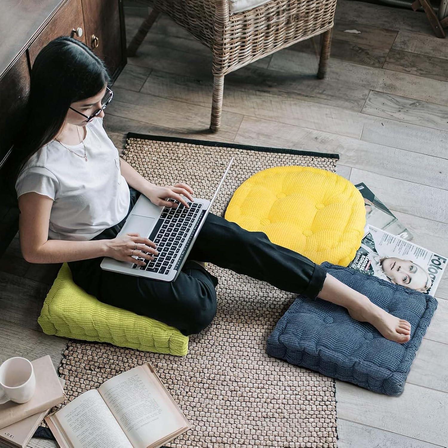 Almohadas de Meditación Gfobip 2 Piezas Cuadradas y Redondas 45.72 cm