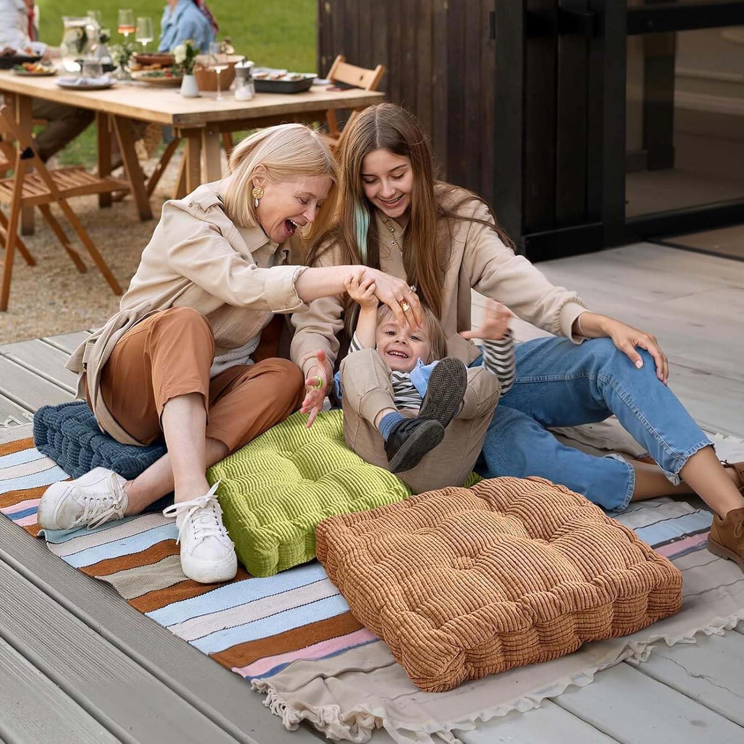 Almohadas de Meditación Gfobip 2 Piezas Cuadradas y Redondas 45.72 cm