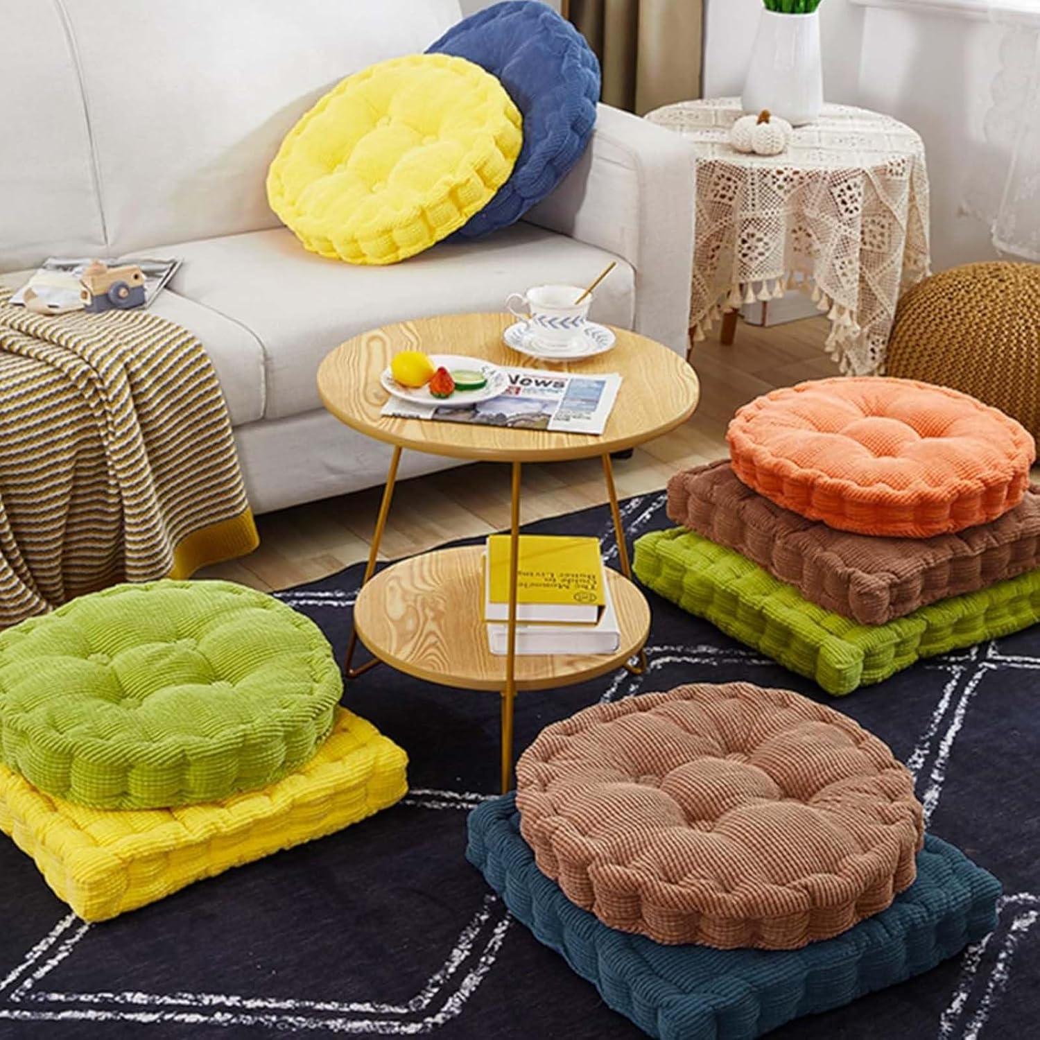 Almohadas de Meditación Gfobip 2 Piezas Cuadradas y Redondas 45.72 cm