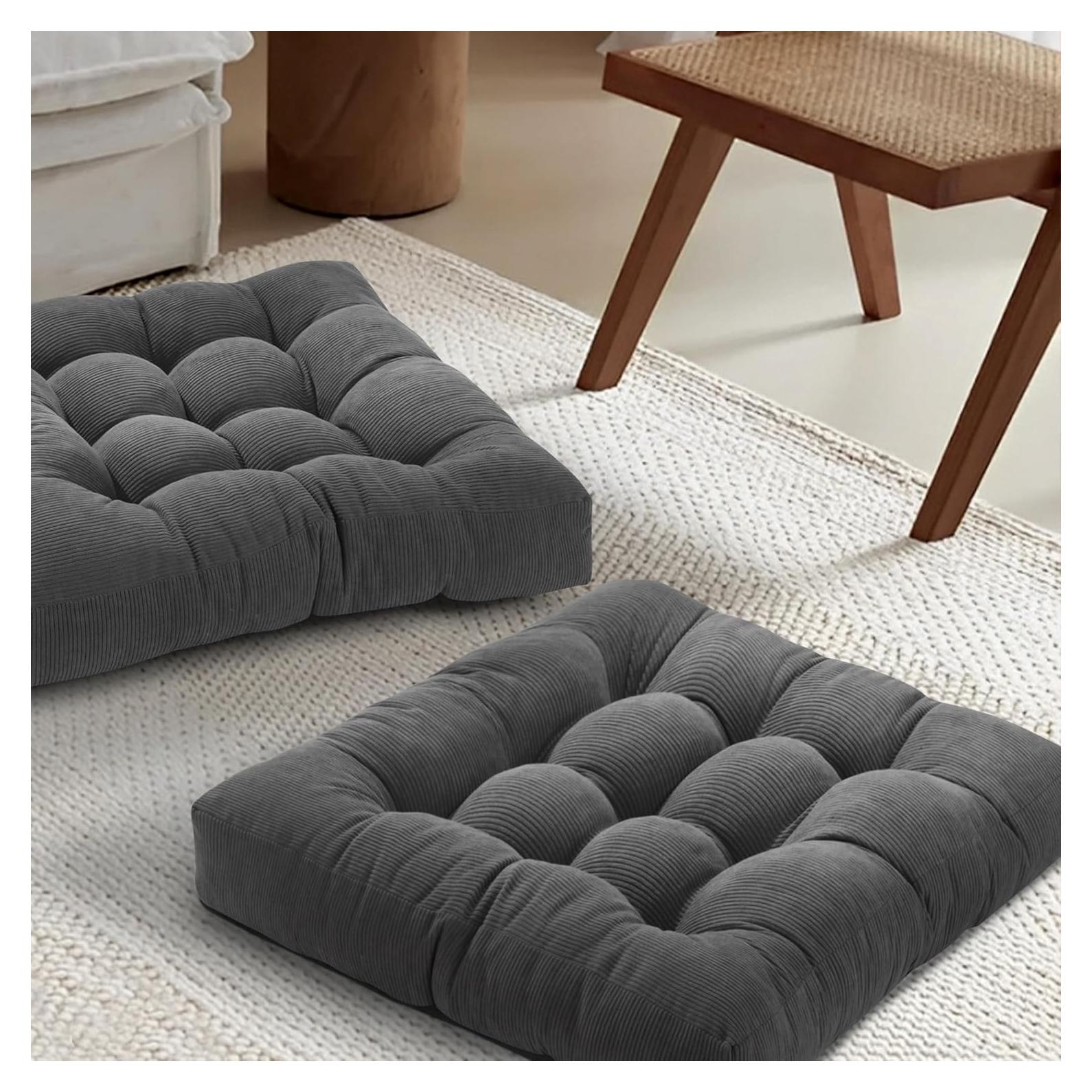 Cojines de Suelo PAROLL 61x61 cm Acolchados Espuma de Memoria 2 Pcs