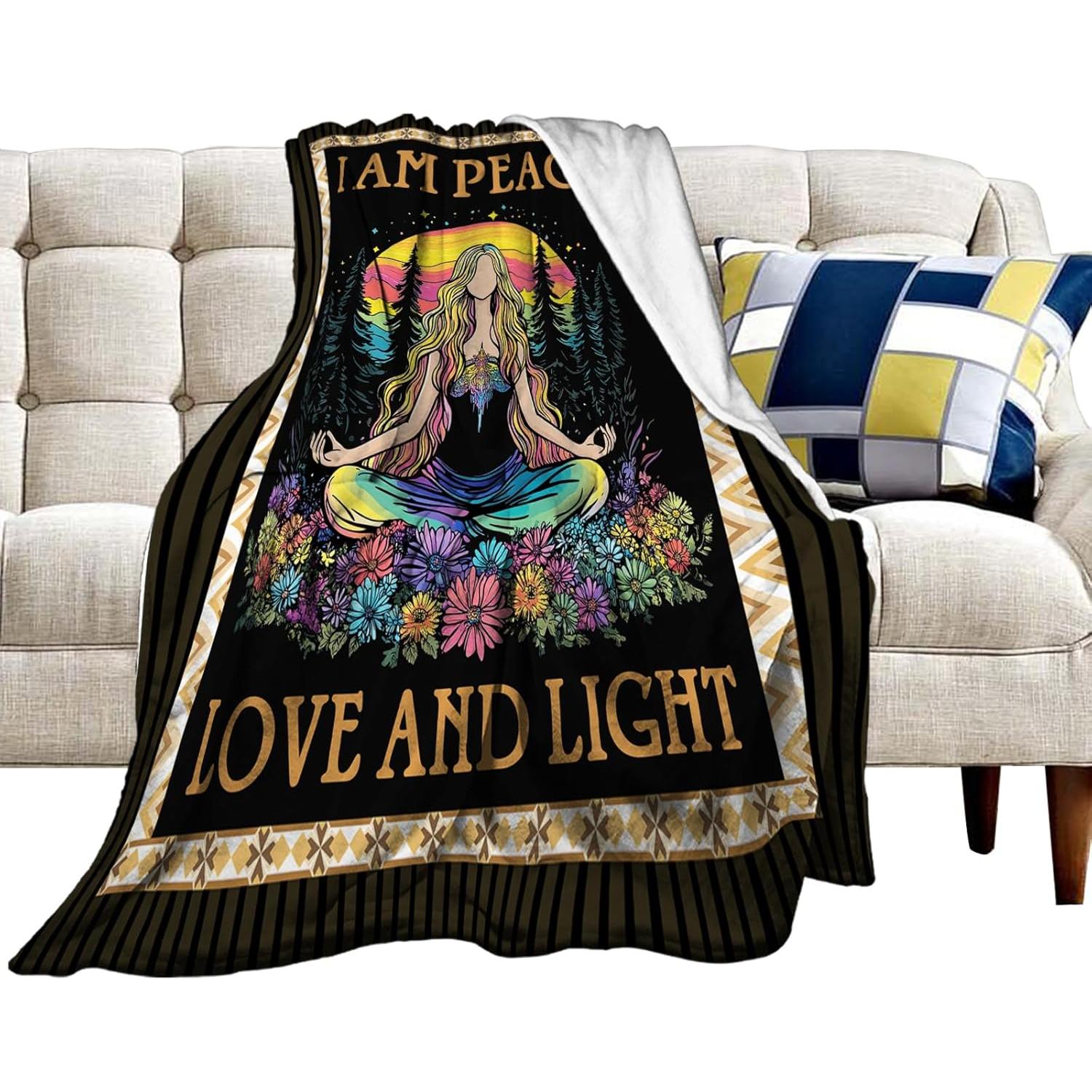 Manta de Yoga Olivine 127x102cm Franela Suave Multiusos