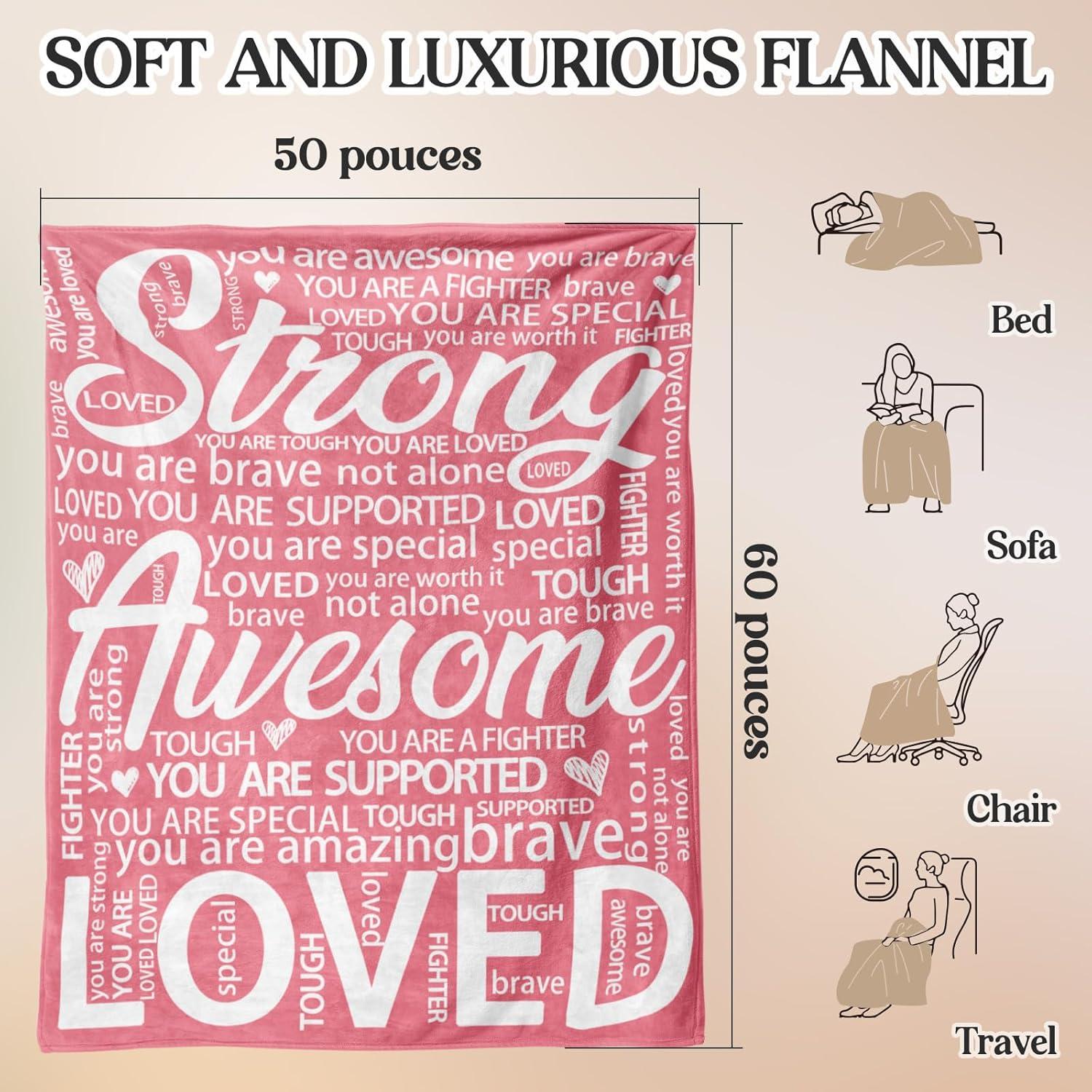 Manta Inspiracional Rosa Hakumata 157x132cm para Recuperación