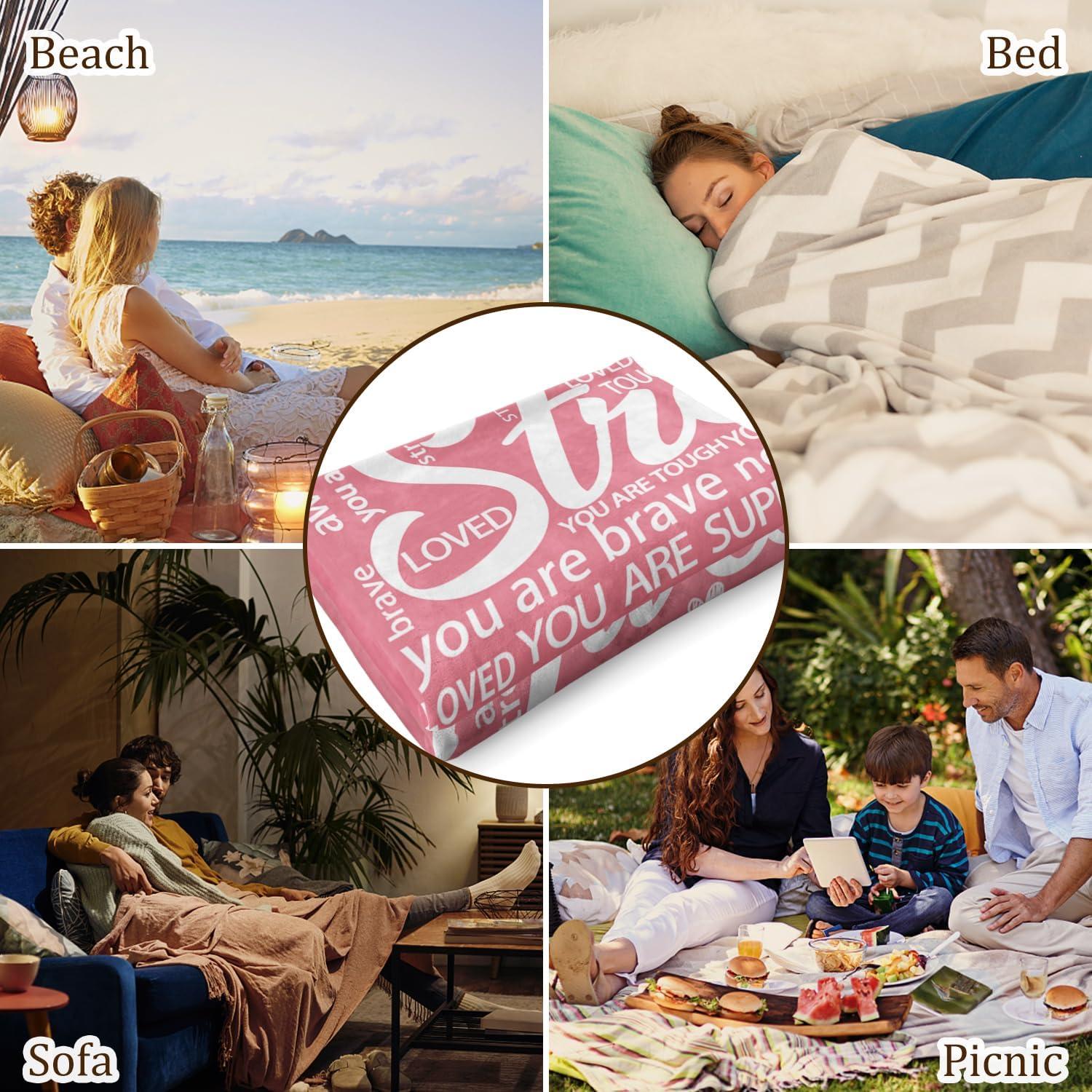 Manta Inspiracional Rosa Hakumata 157x132cm para Recuperación