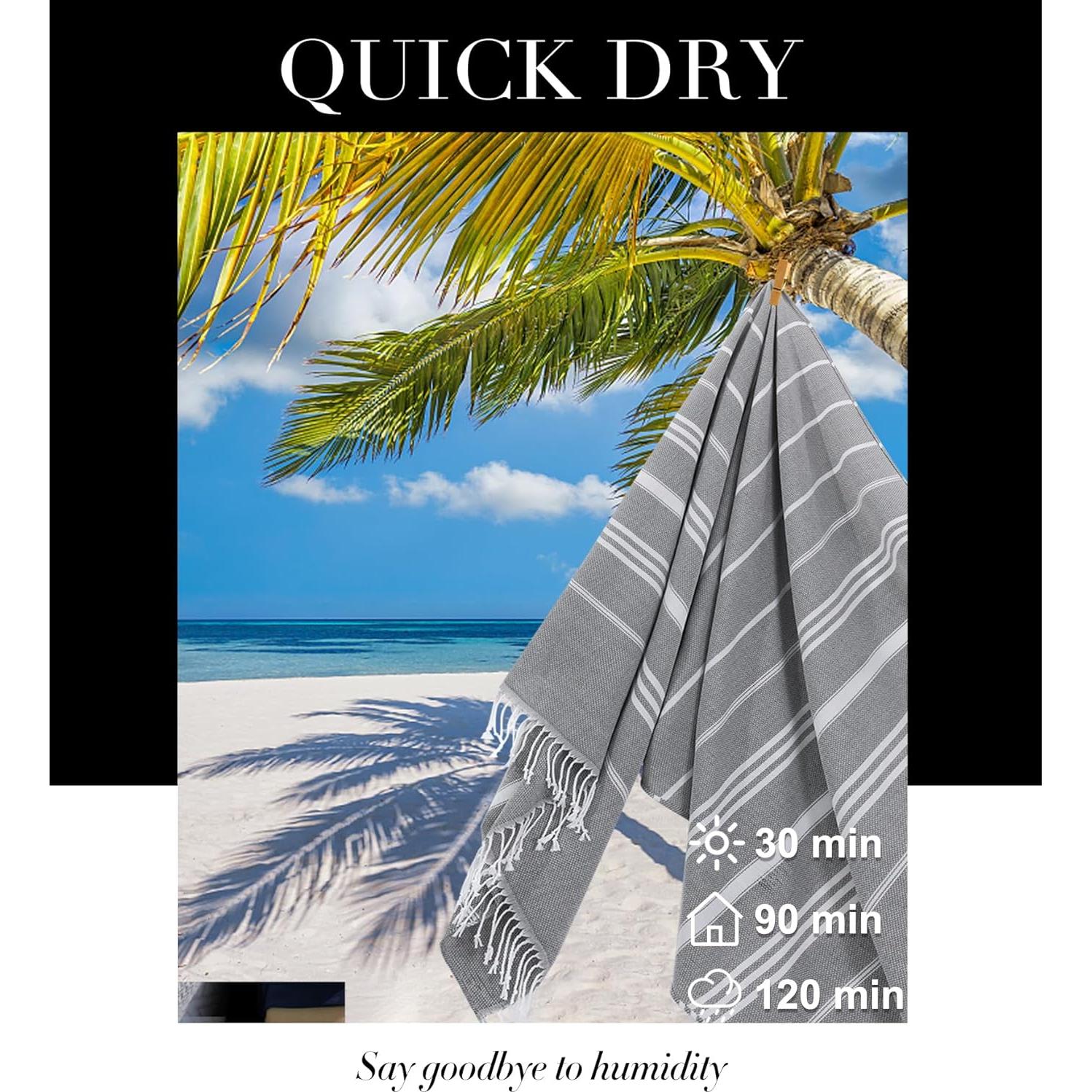 Toalla de Playa XL Antfuny Teal 182.88x182.88 cm Secado Rápido