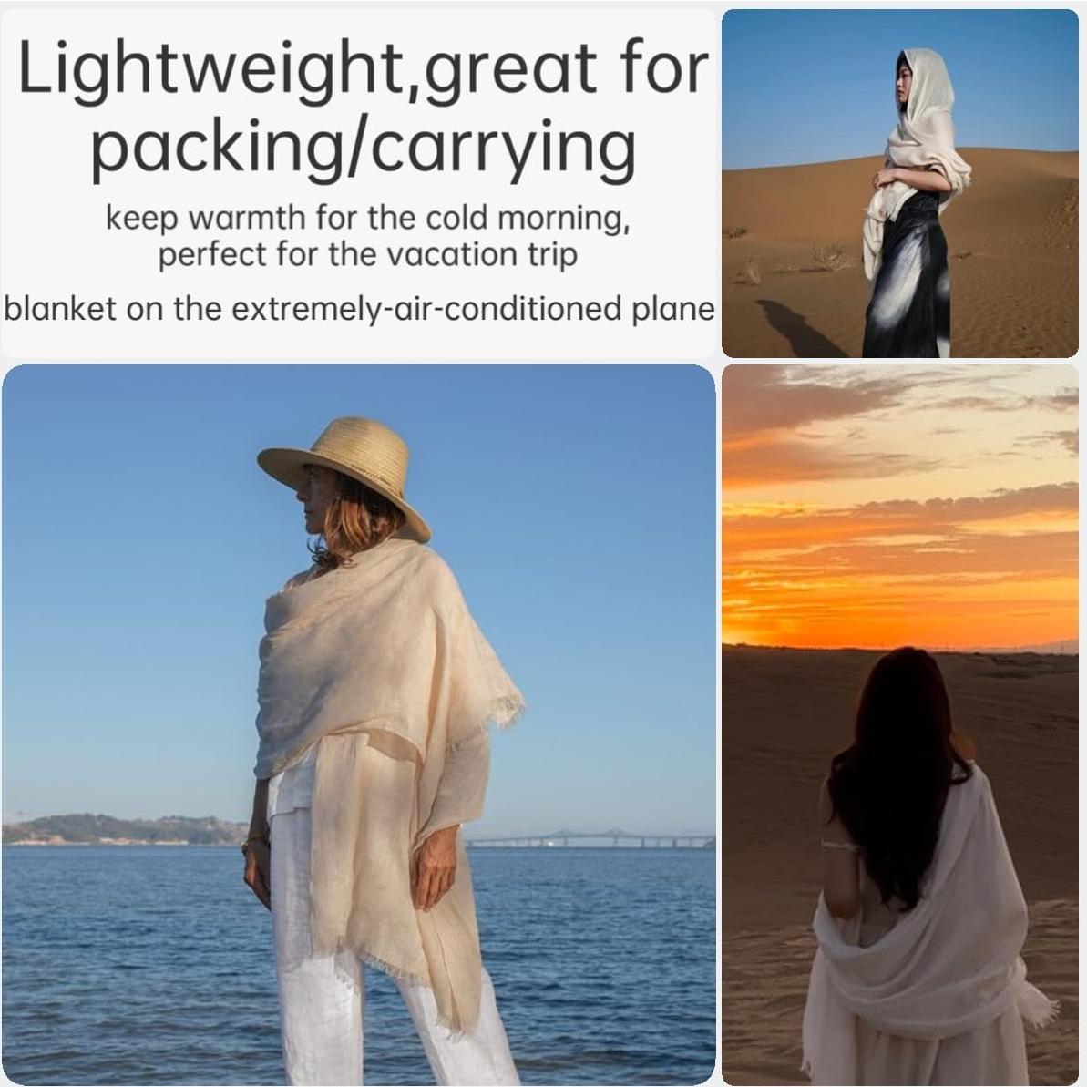 Chalina de Gasa Ligera Harewom para Mujeres - 95x195 cm