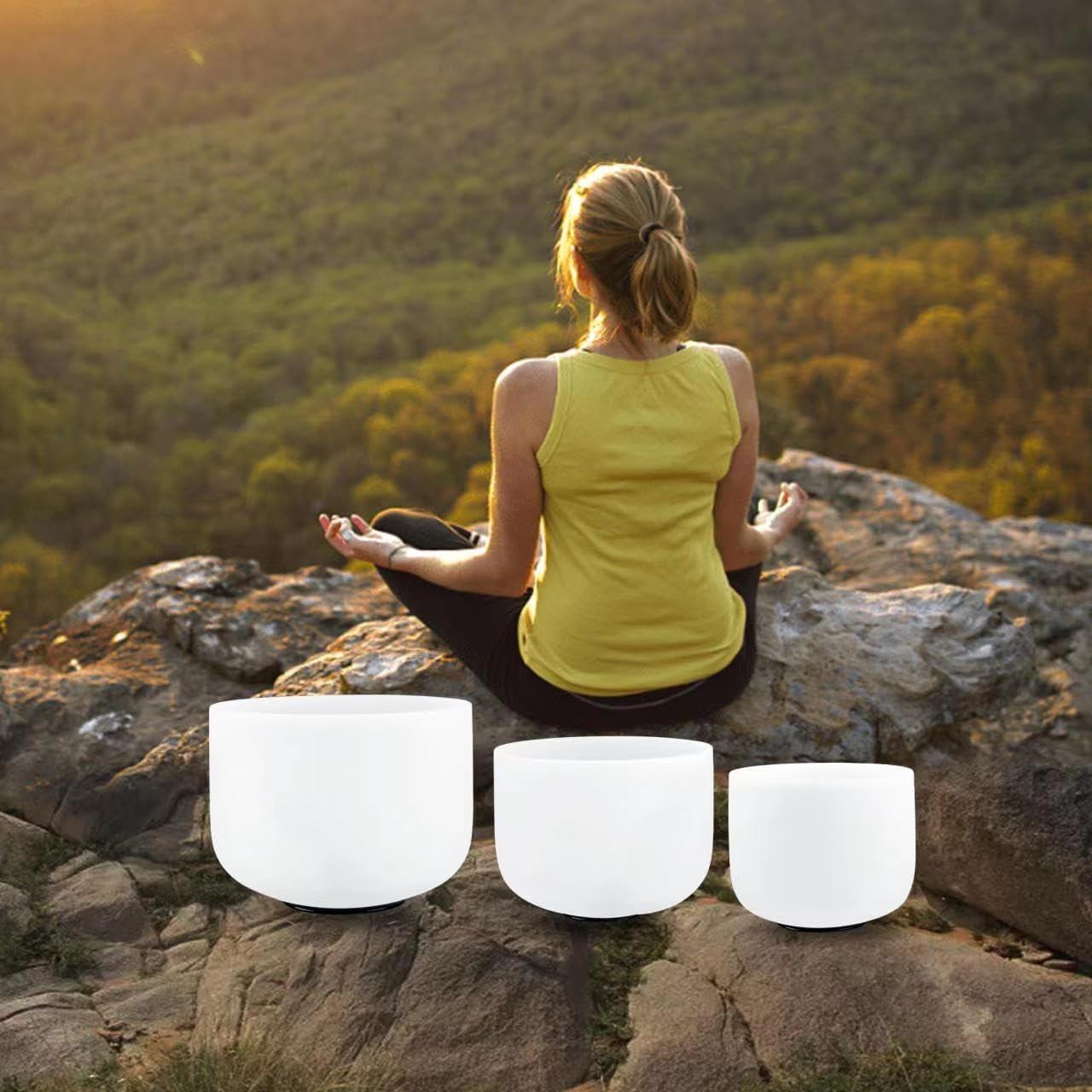 Set de 3 Cuencos de Canto de Cristal 432Hz RYAN DVAN - 6B, 7G, 8F