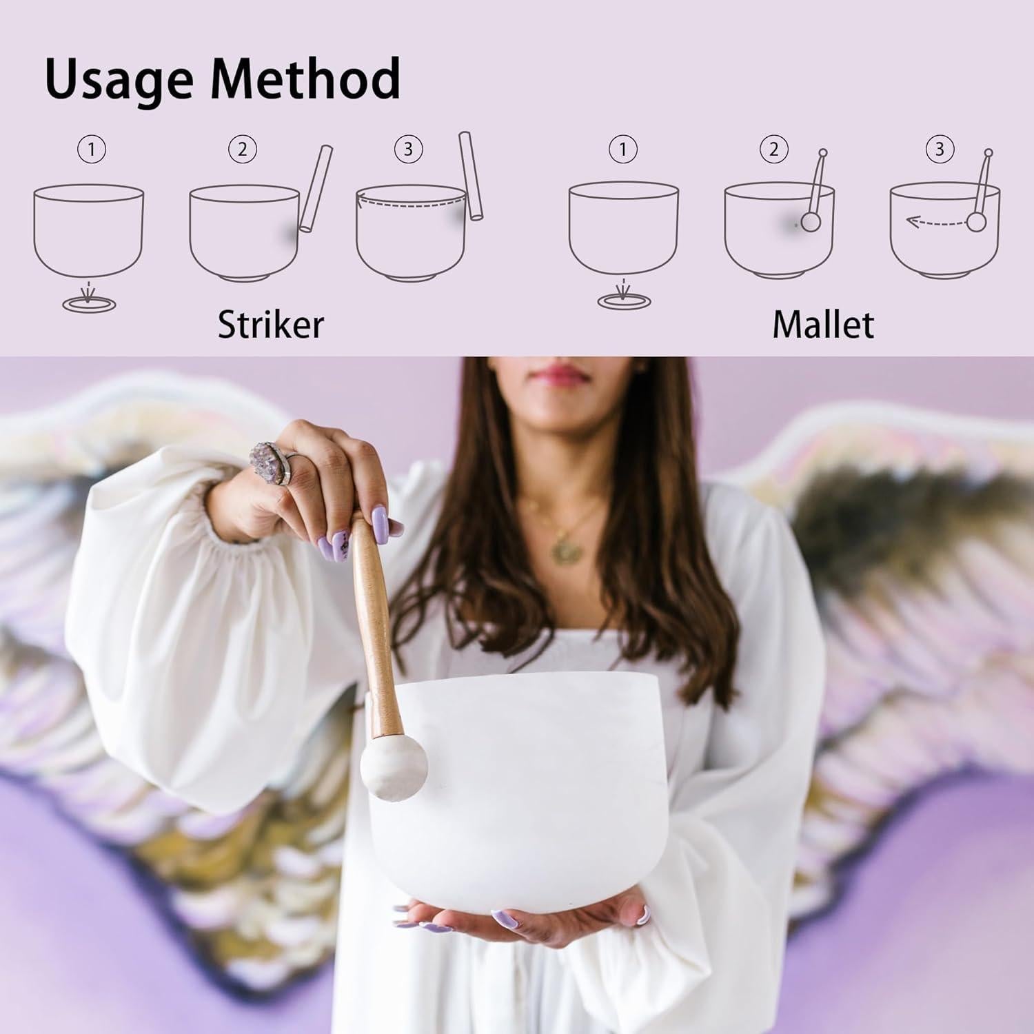 Set de 3 Cuencos de Canto de Cristal 432Hz RYAN DVAN - 6B, 7G, 8F