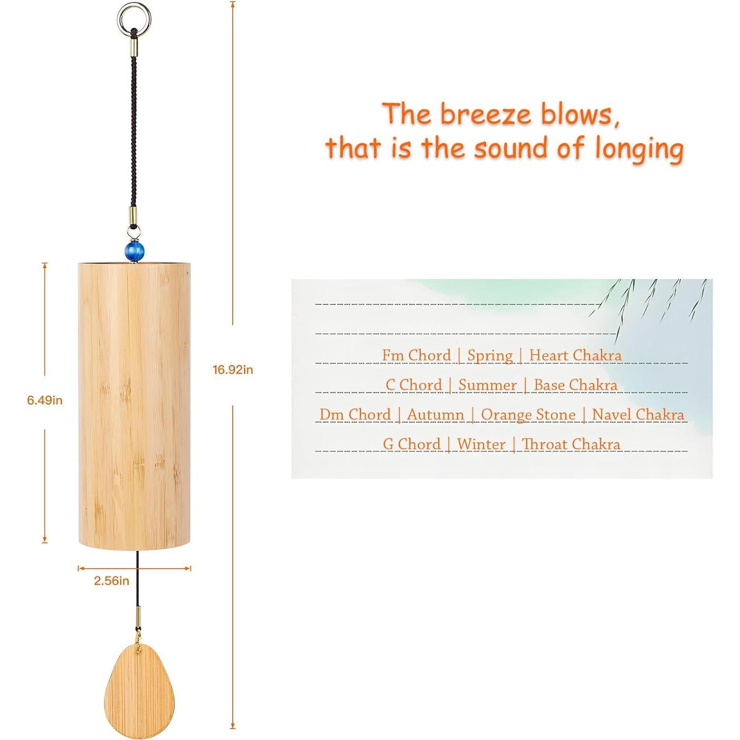 Campanas de Viento de Bambú Deekec Acorde Fm Primavera 198g