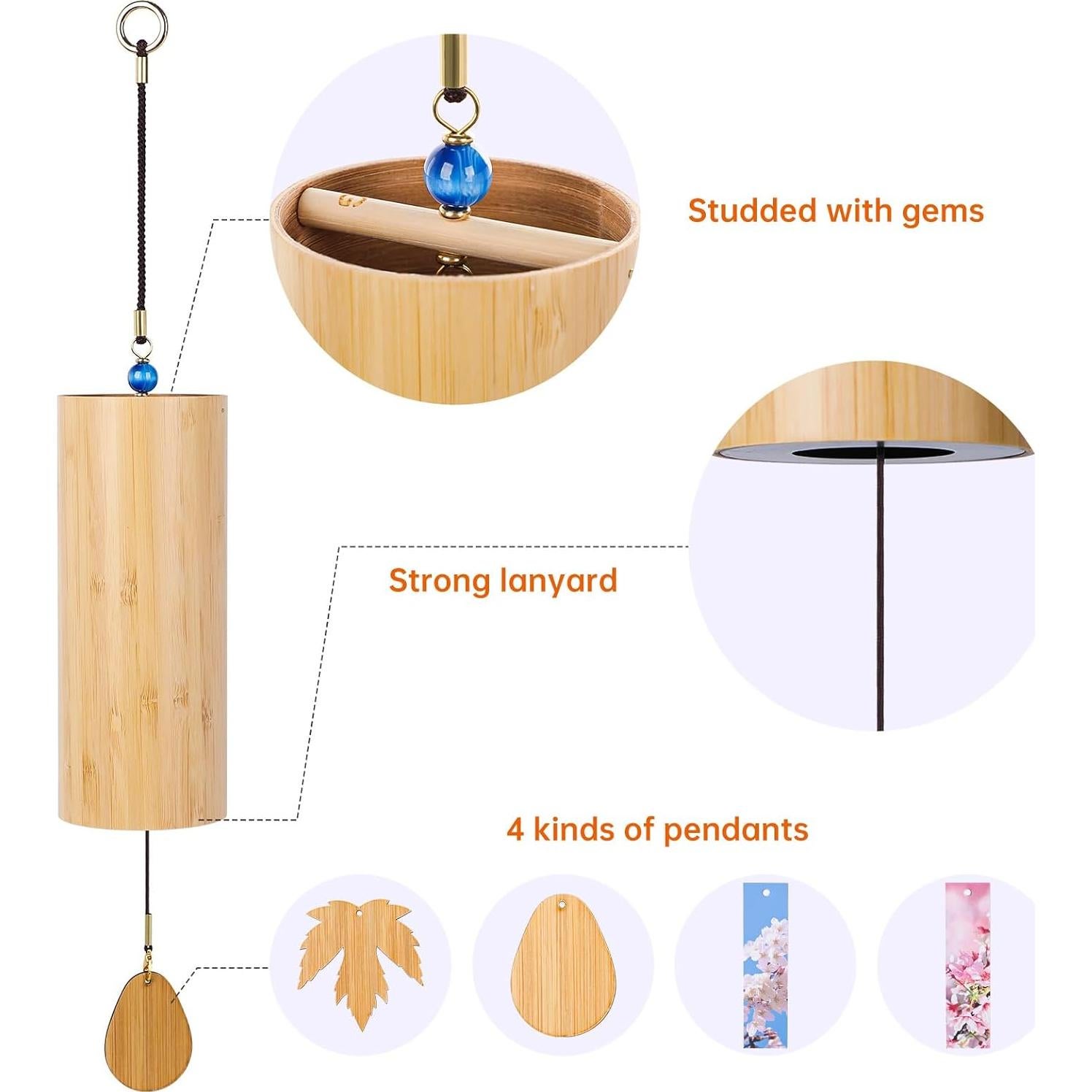 Campanas de Viento de Bambú Deekec Acorde Fm Primavera 198g