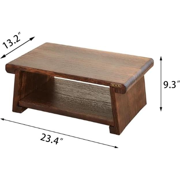 Mesa de Piso Timwooly de Madera Paulownia 60x34cm Nuez