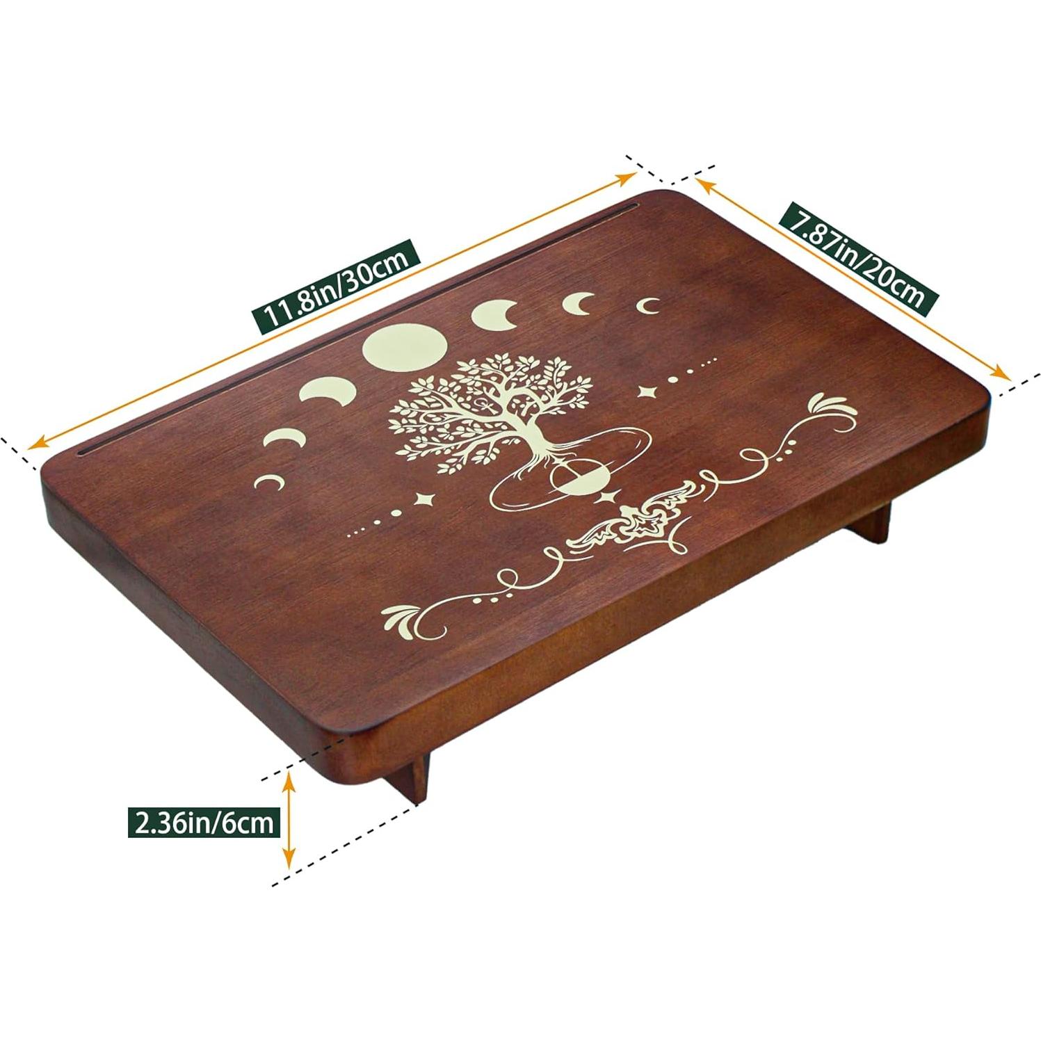 Mesa de Altar de Madera FNYDOX con Soporte para Tarot 30x20 cm
