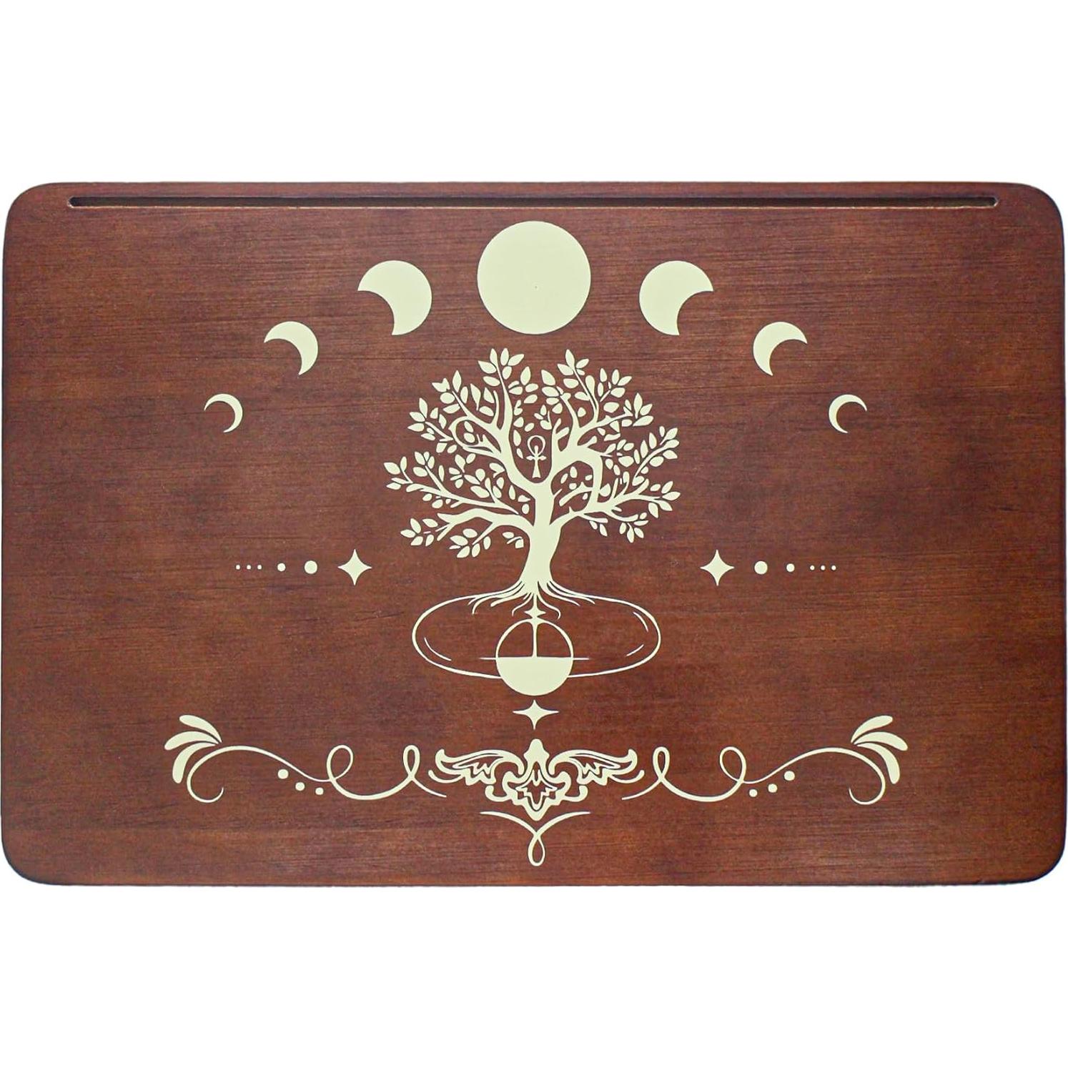 Mesa de Altar de Madera FNYDOX con Soporte para Tarot 30x20 cm