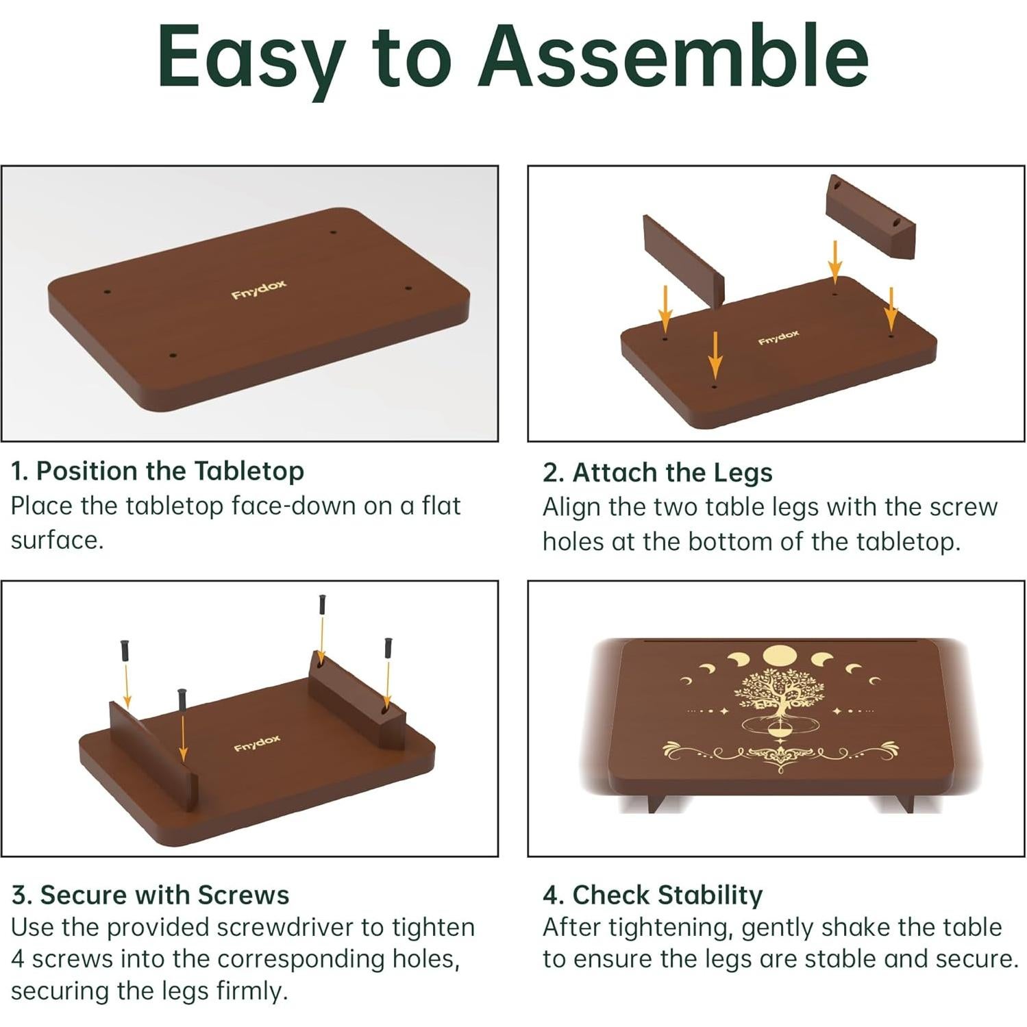 Mesa de Altar de Madera FNYDOX con Soporte para Tarot 30x20 cm