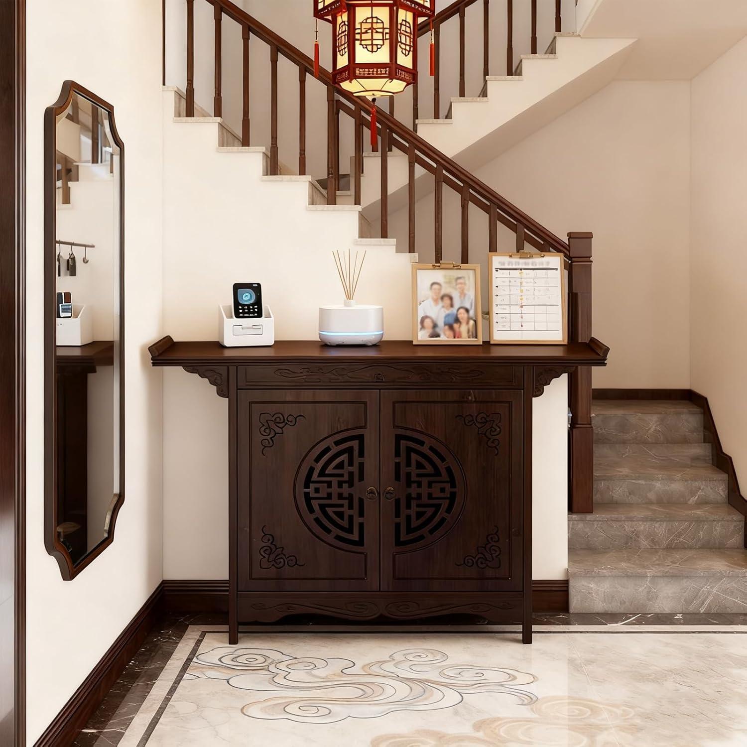 Armario Budista Chino QJSZMEI con Almacenamiento y Cajones