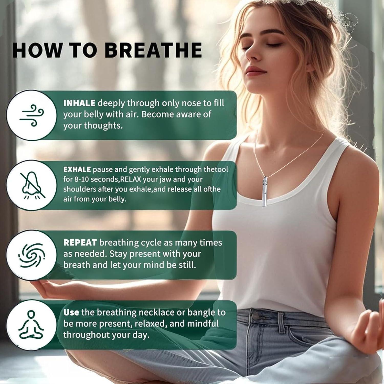 Collar Difusor de Aceite Esencial Mindfulness Plata 2-en-1