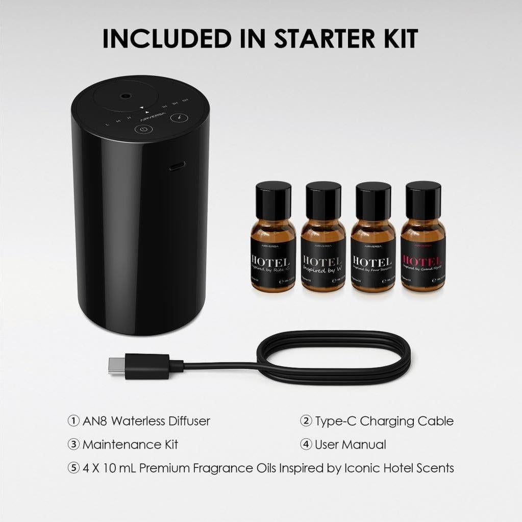 Difusor de Aceite Esencial Airversa AN8 Sin Agua + 4 Aceites 10mL