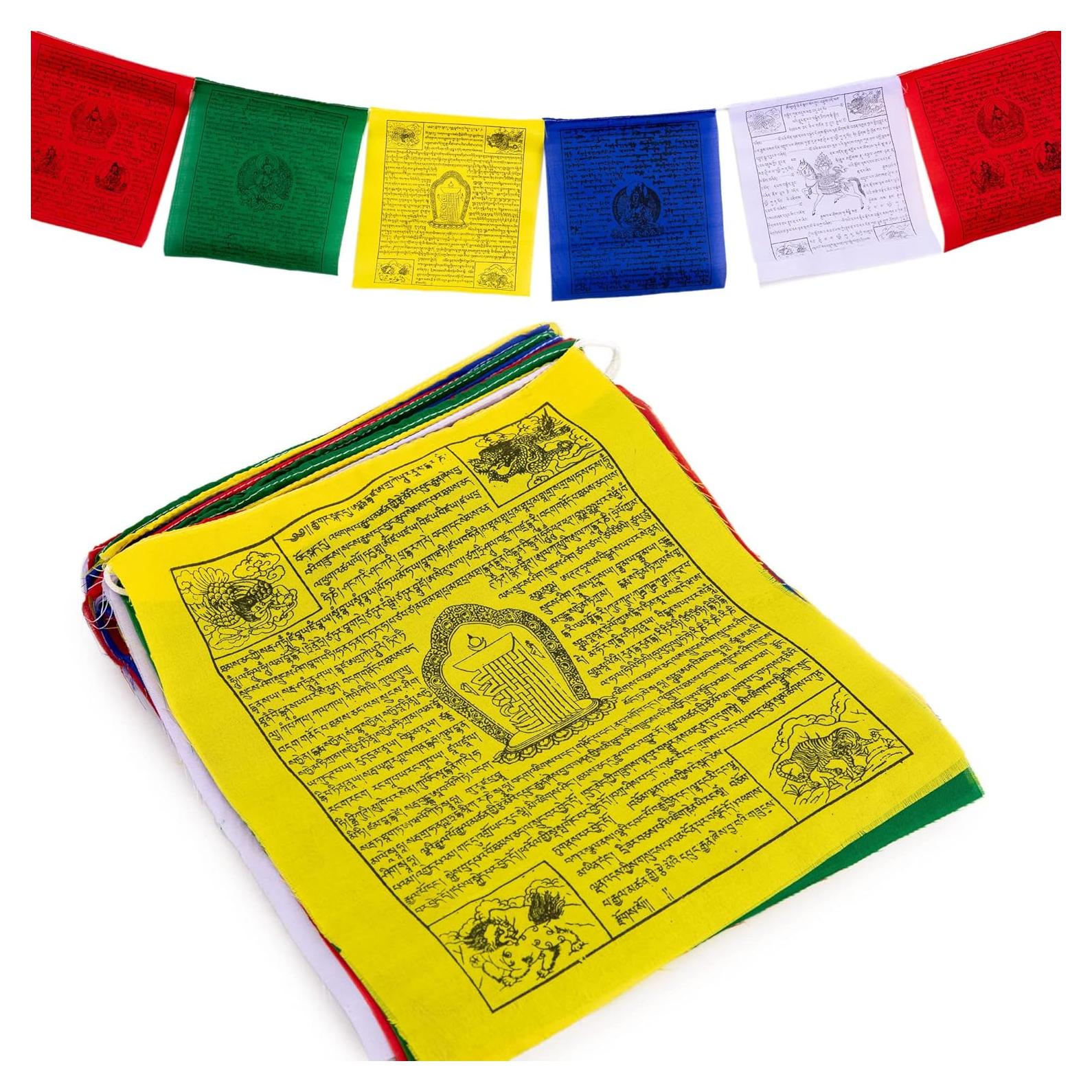 Banderas de Oración Tibetanas 25 Piezas 25x30 cm Hechas a Mano