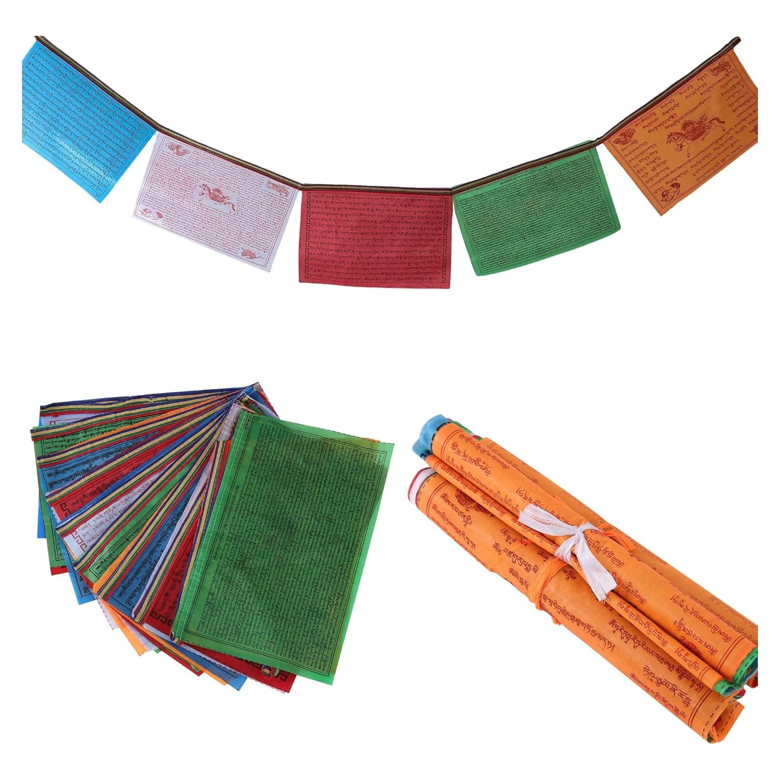 Banderas de Oración Budistas Tibetanas 35x23 cm - 60 Piezas