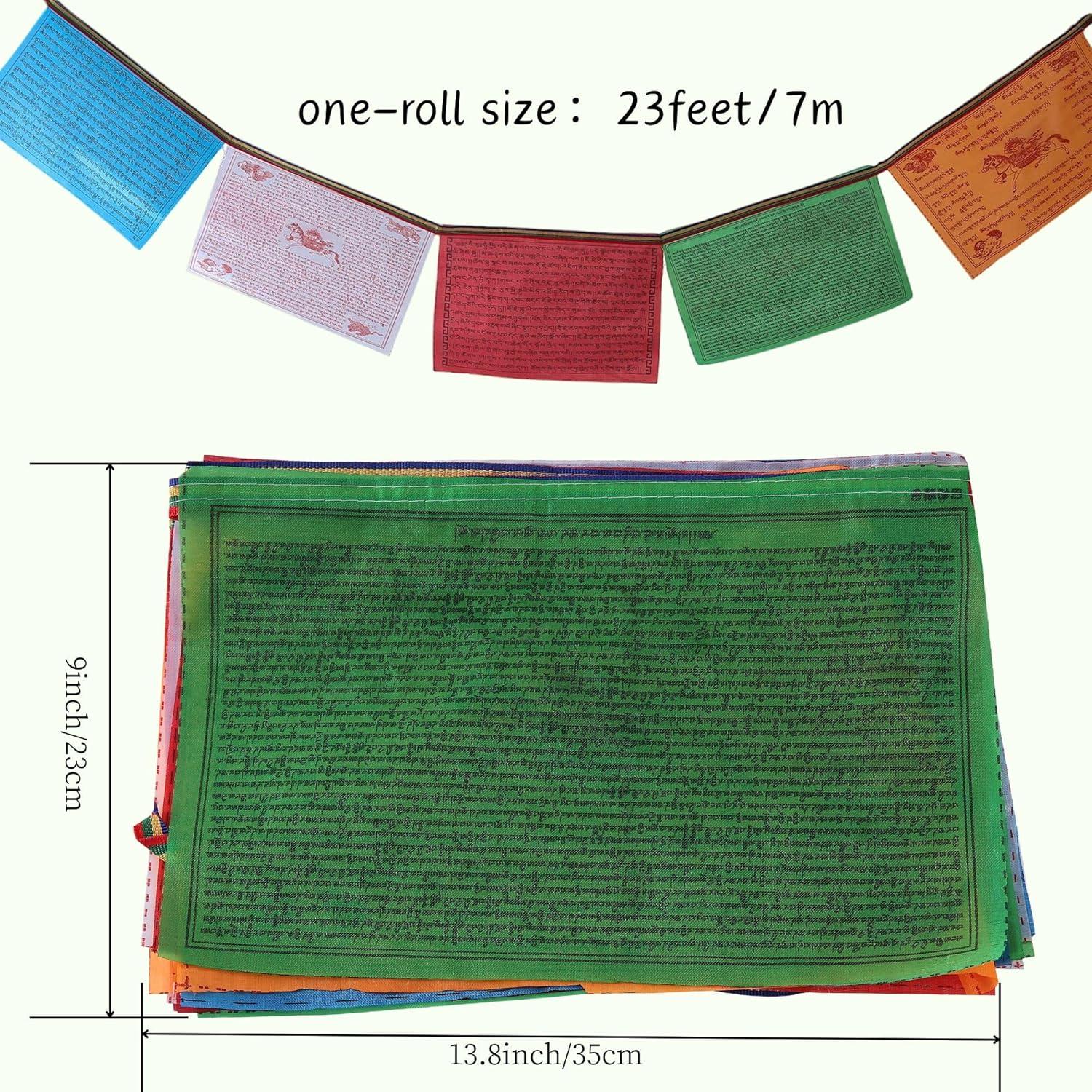 Banderas de Oración Budistas Tibetanas 35x23 cm - 60 Piezas