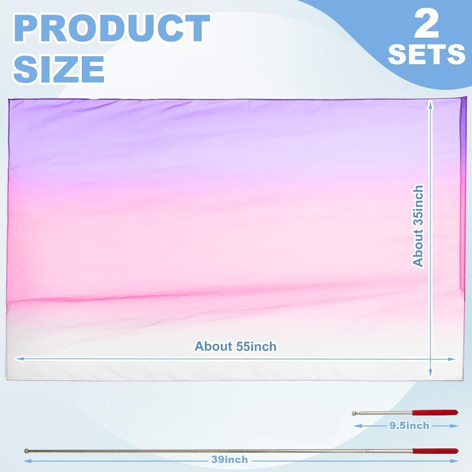 Banderas de Adoración Jecery 2 Piezas 90x140 cm Blanco-Rosa-Púrpura