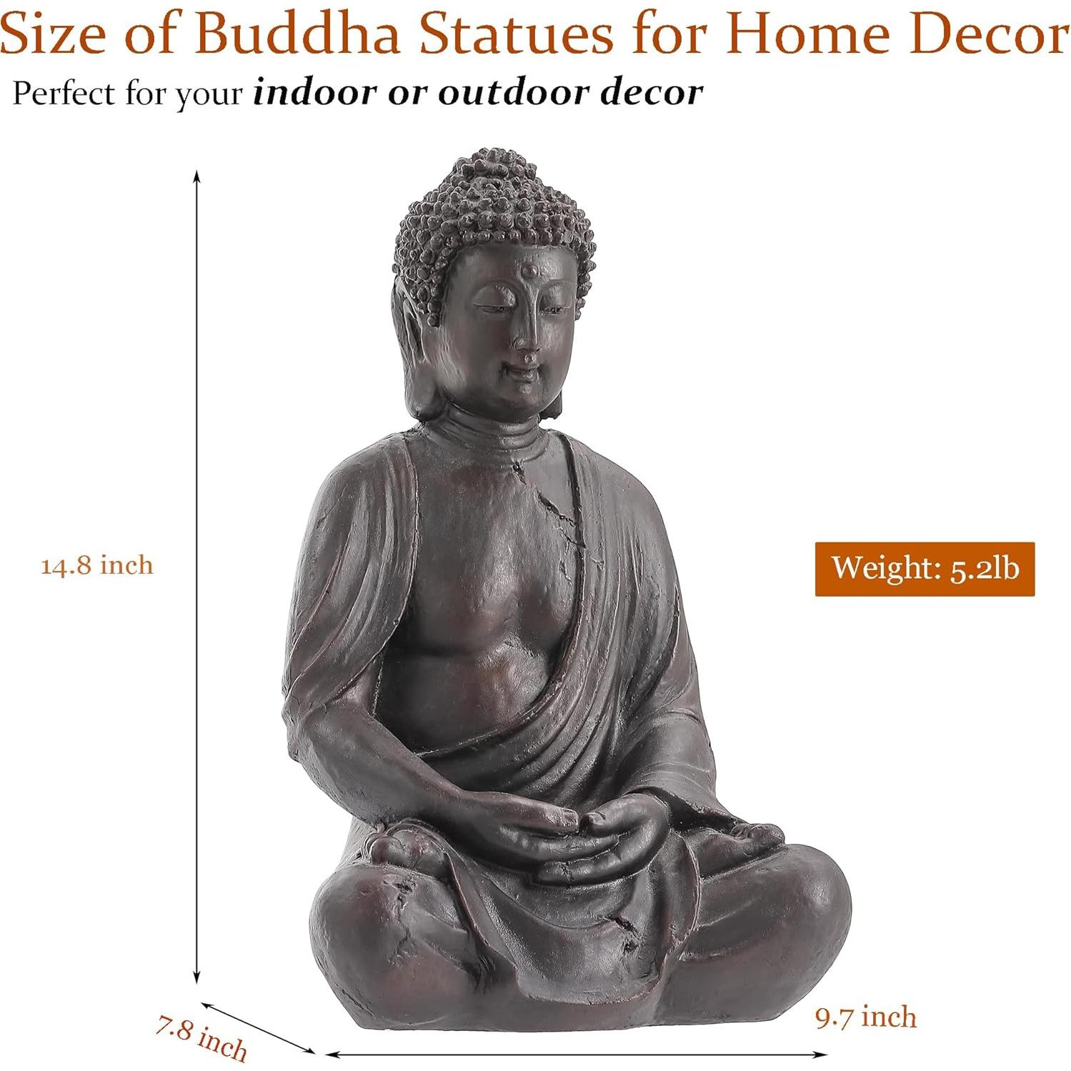 Estatua de Buda Phaxth 38 cm para Jardín Exterior Decorativa