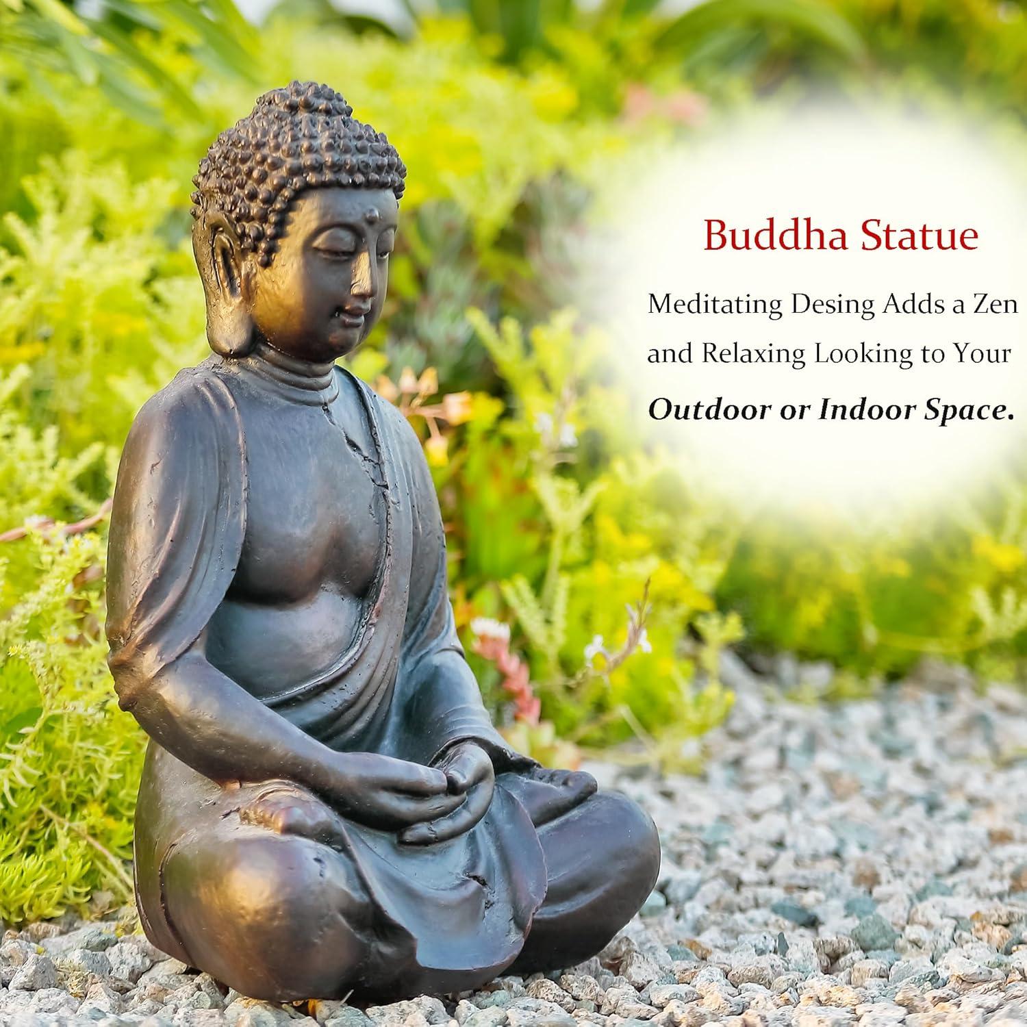 Estatua de Buda Phaxth 38 cm para Jardín Exterior Decorativa